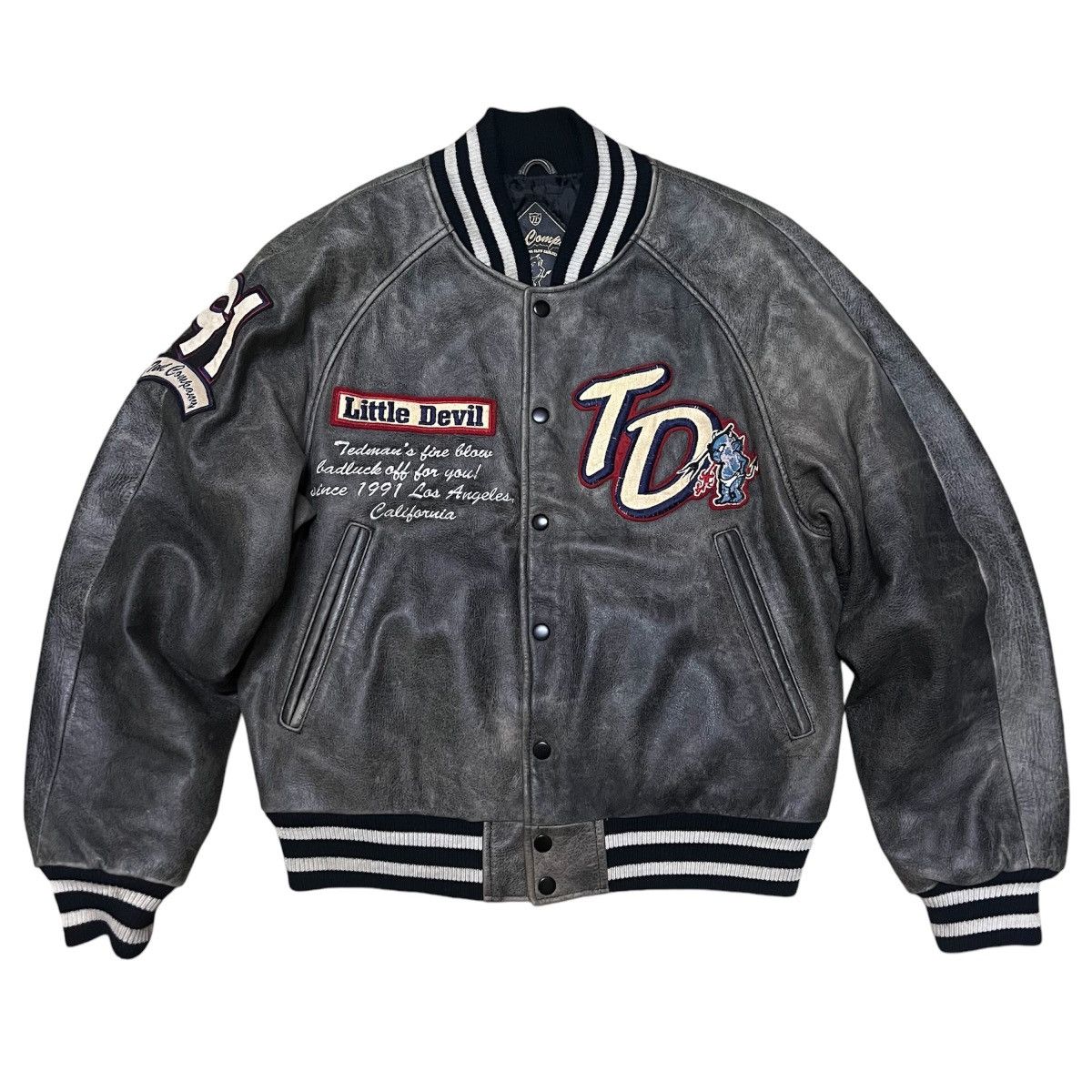 Tedman Vintage Rare Ted Company Leather Varsity Jacket Size US M / EU 48-50 / 2 - 2 Thumbnail