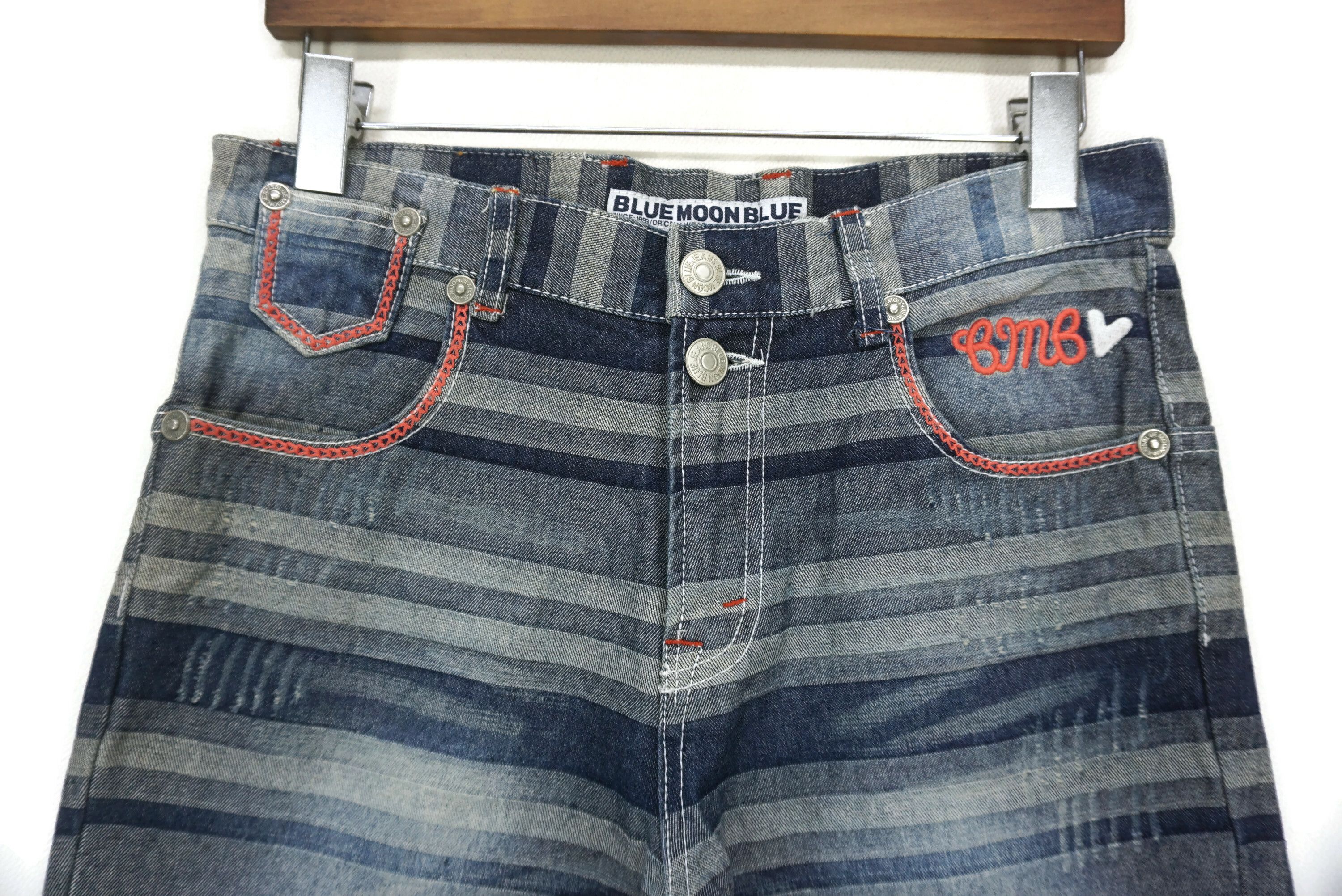 Japanese Brand Blue Moon Blue Jeans fit W31xL28 Embroidered Jacquard Denim Size 26" / US 2 / IT 38 - 3 Thumbnail
