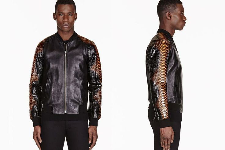 McQ Alexander McQueen ALEXANDER MCQUEEN BOMBER JACKET WITH PYTHON SLEEVES Size US XL / EU 56 / 4 - 1 Thumbnail