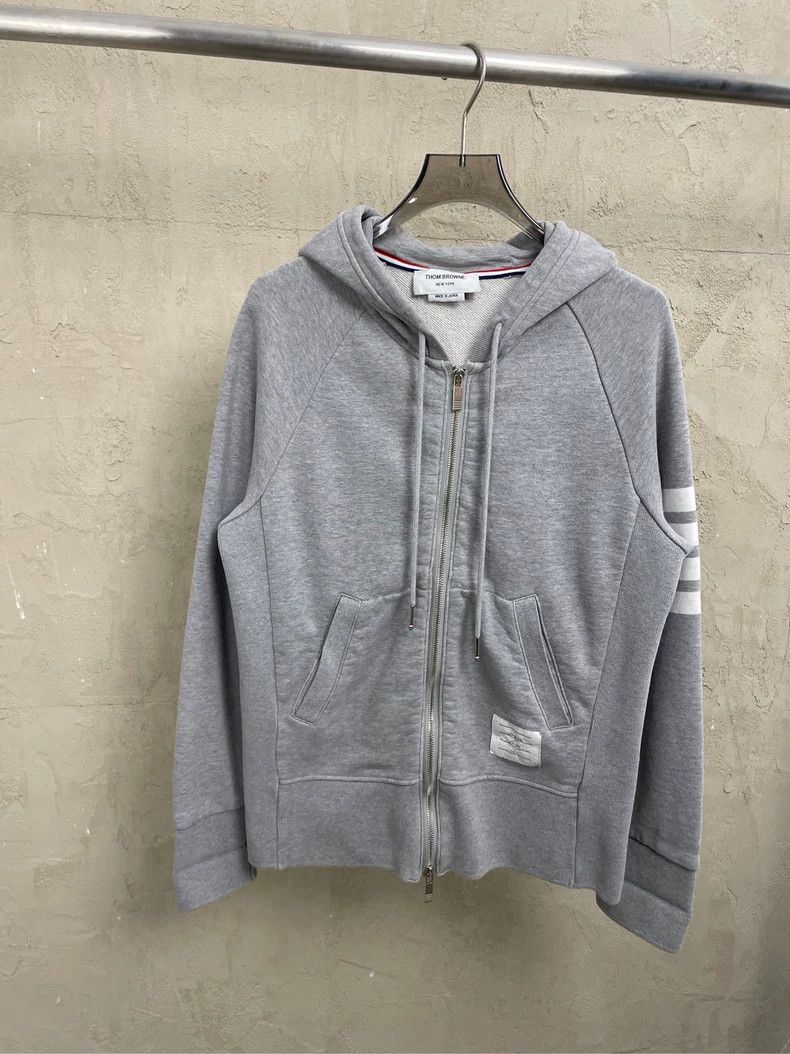 Thom Browne Thom browne Gray four-striped zipper jacket 2504-Nextarrow Size US M / EU 48-50 / 2 - 1 Thumbnail