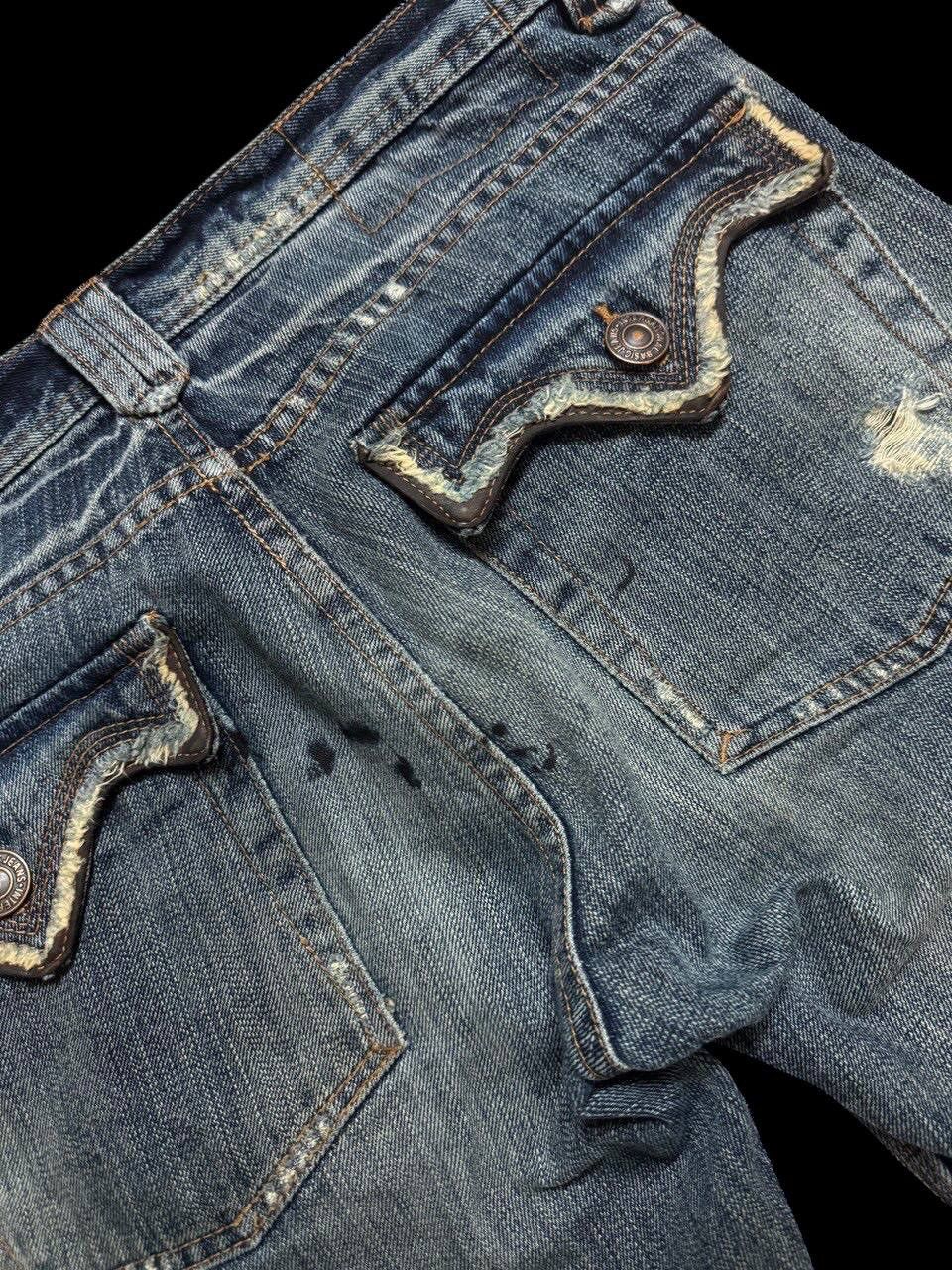 Japanese Brand FLARE Vintage 90s 🇯🇵 Edge Rupert Mudwash Distressed Sick Jean Size US 31 - 18 Thumbnail
