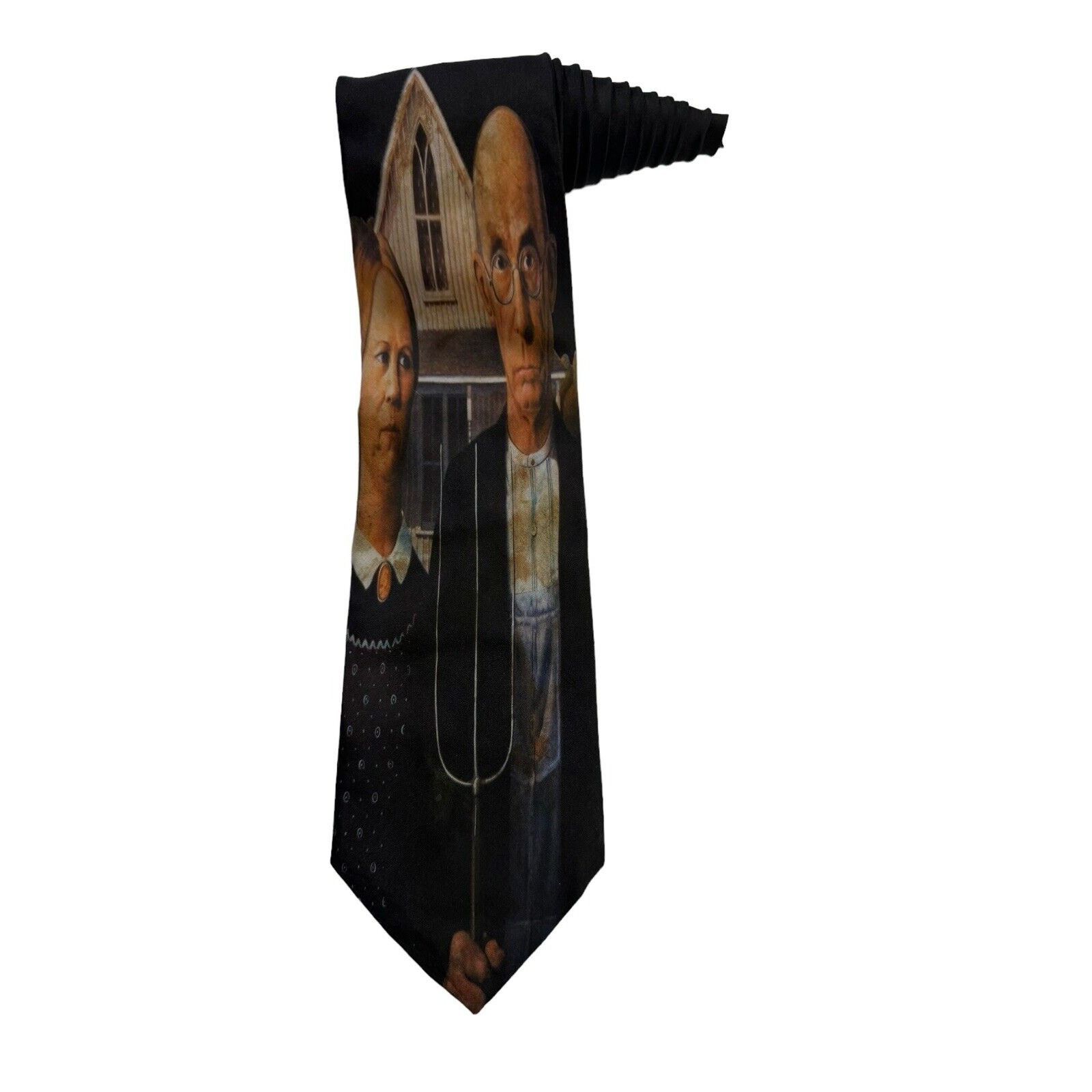 Ralph Marlin Ralph Marlin Grant Wood's American Gothic NeckTie 1994 Size ONE SIZE - 1 Thumbnail