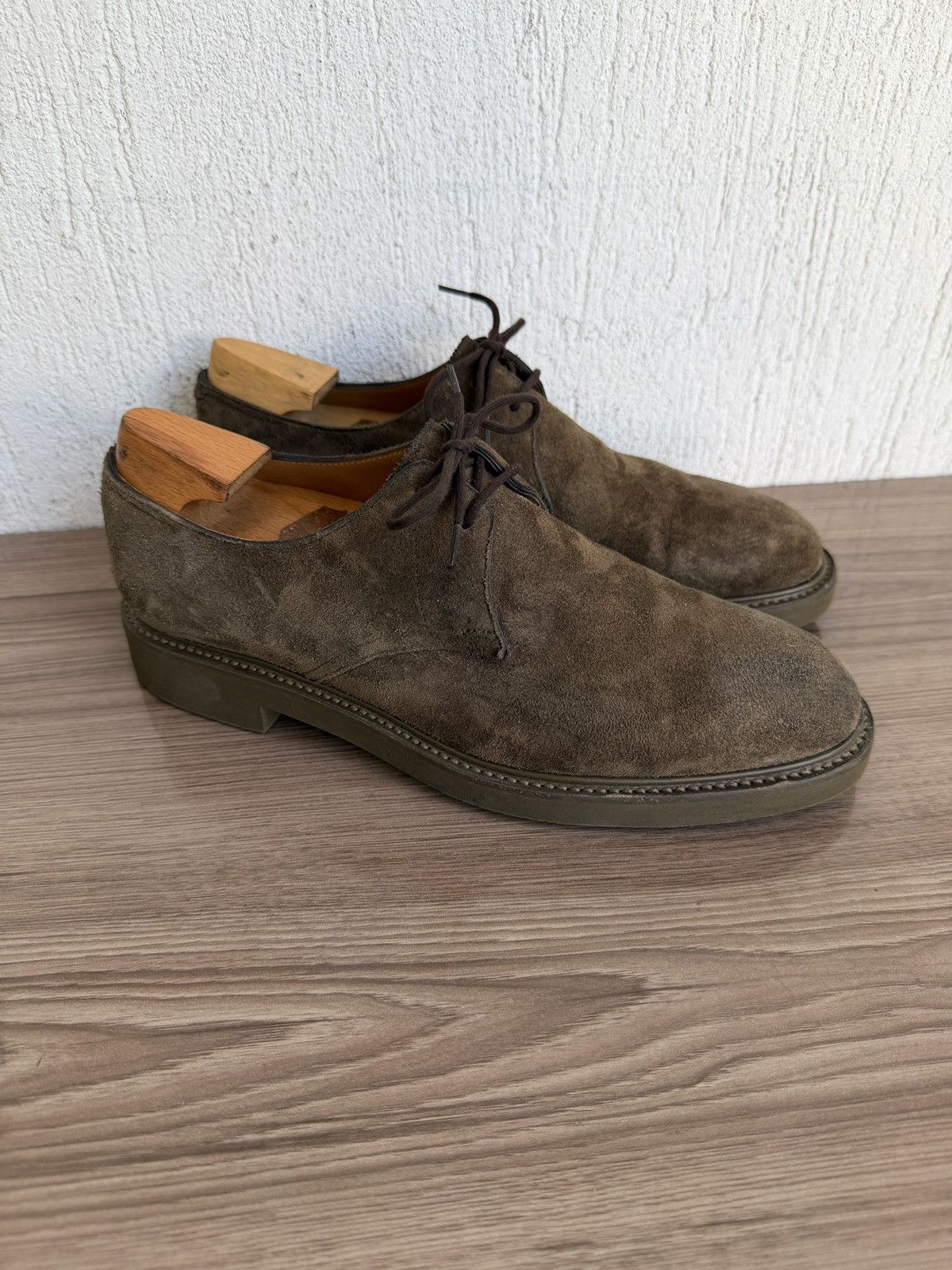 John Lobb 7.5EE Olive suede haloon derby Size US 8.5 / EU 41-42 - 2 Thumbnail