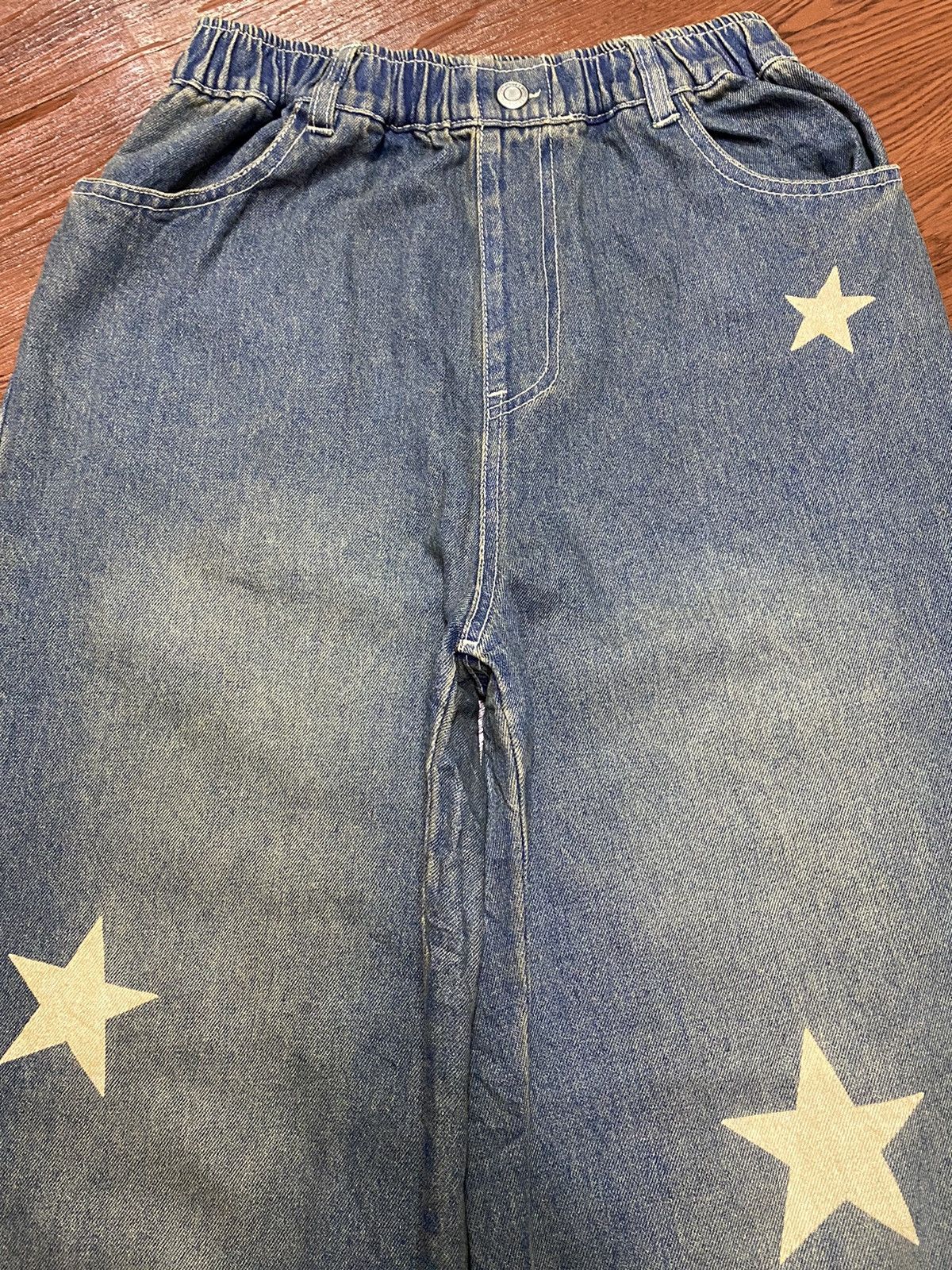 Japanese Brand Vintage Japanese Brands Faded Wash Stretch Waist Star Pants Size US 30 / EU 46 - 3 Thumbnail