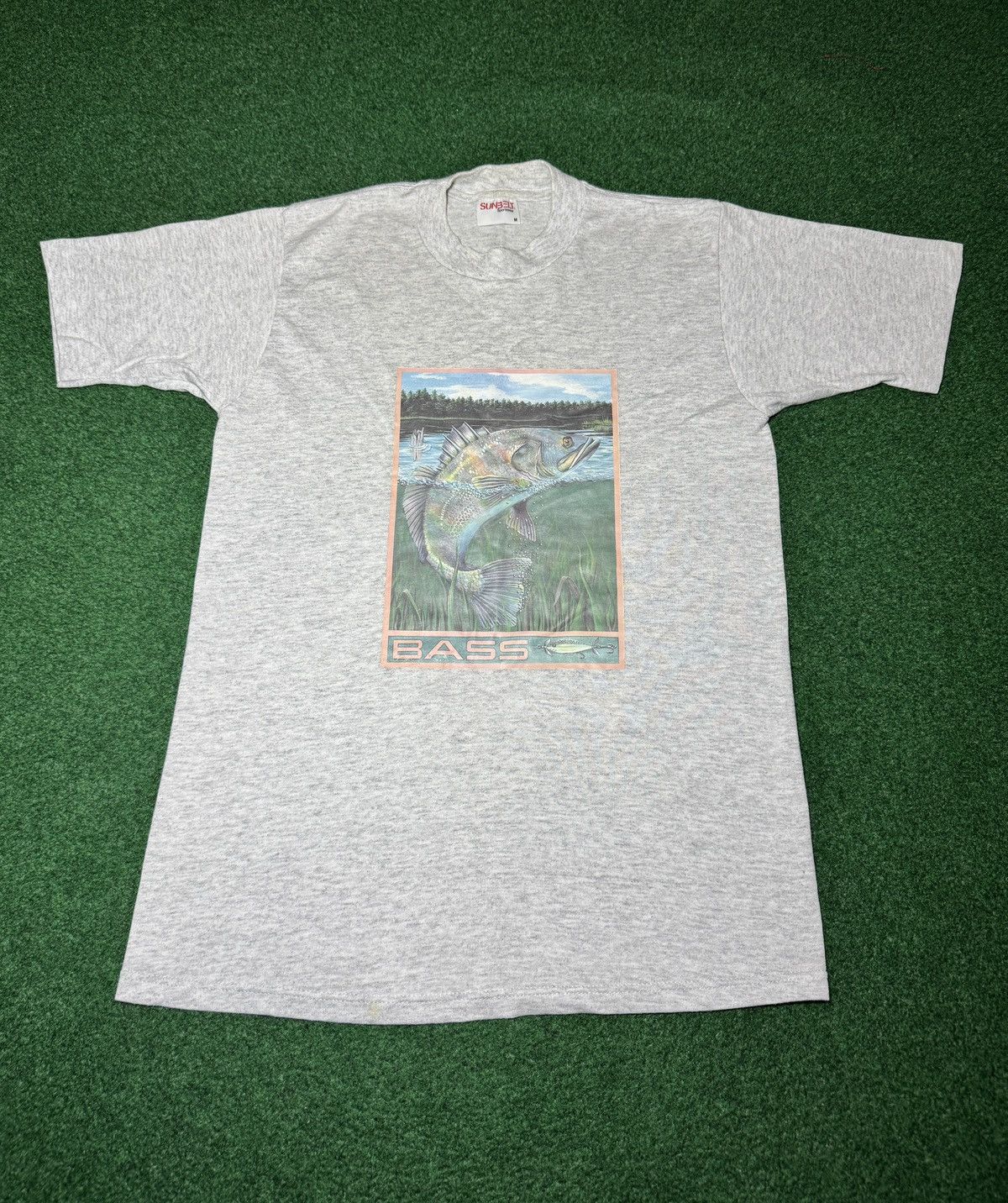 Vintage Vintage Bass Fish Tee Medium 18x27 Fishing 80s 90s T Shirt Size US M / EU 48-50 / 2 - 1 Thumbnail