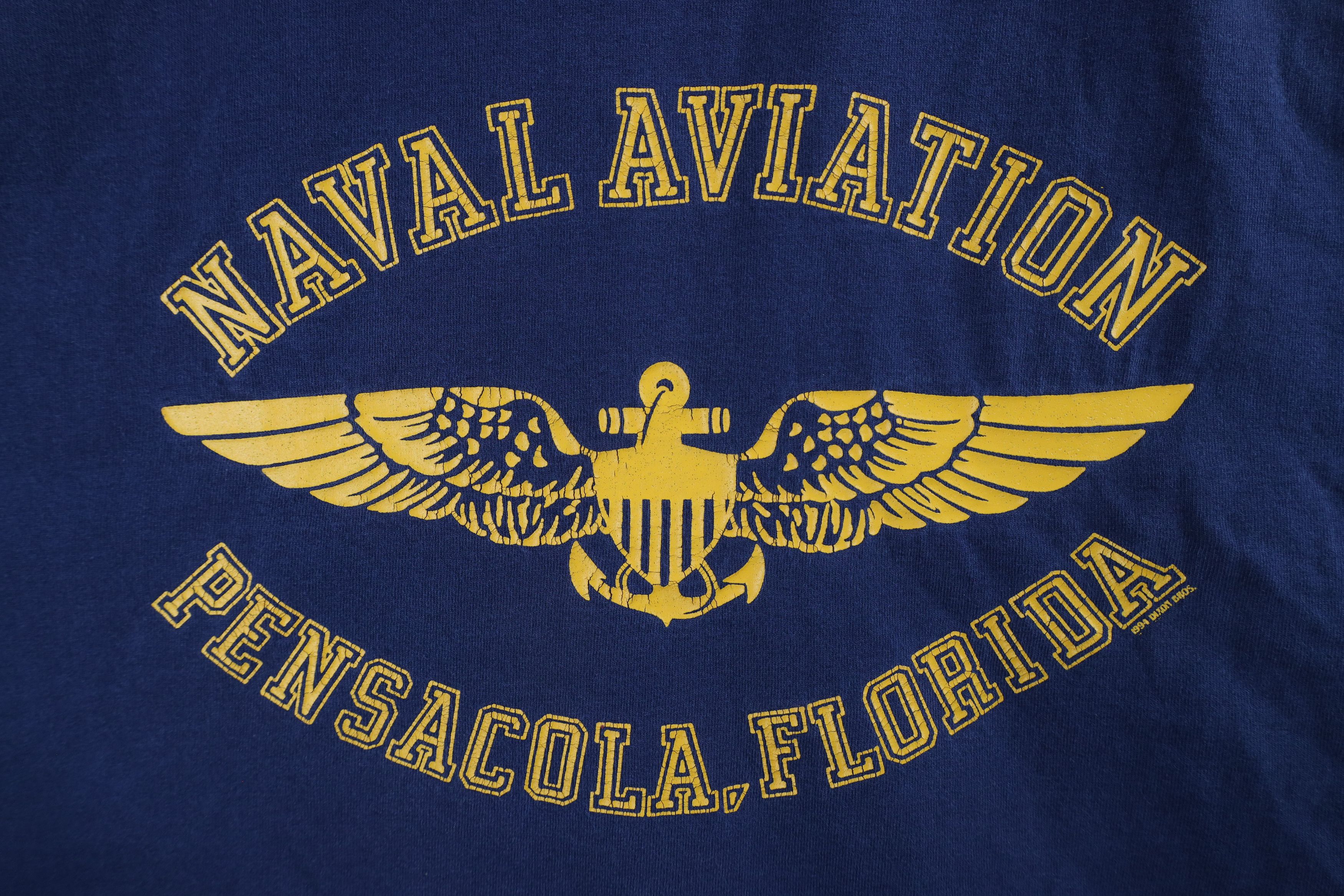 Vintage Vintage 90s Out Naval Aviation Pensacola Florida T-Shirt Size US XL / EU 56 / 4 - 4 Thumbnail