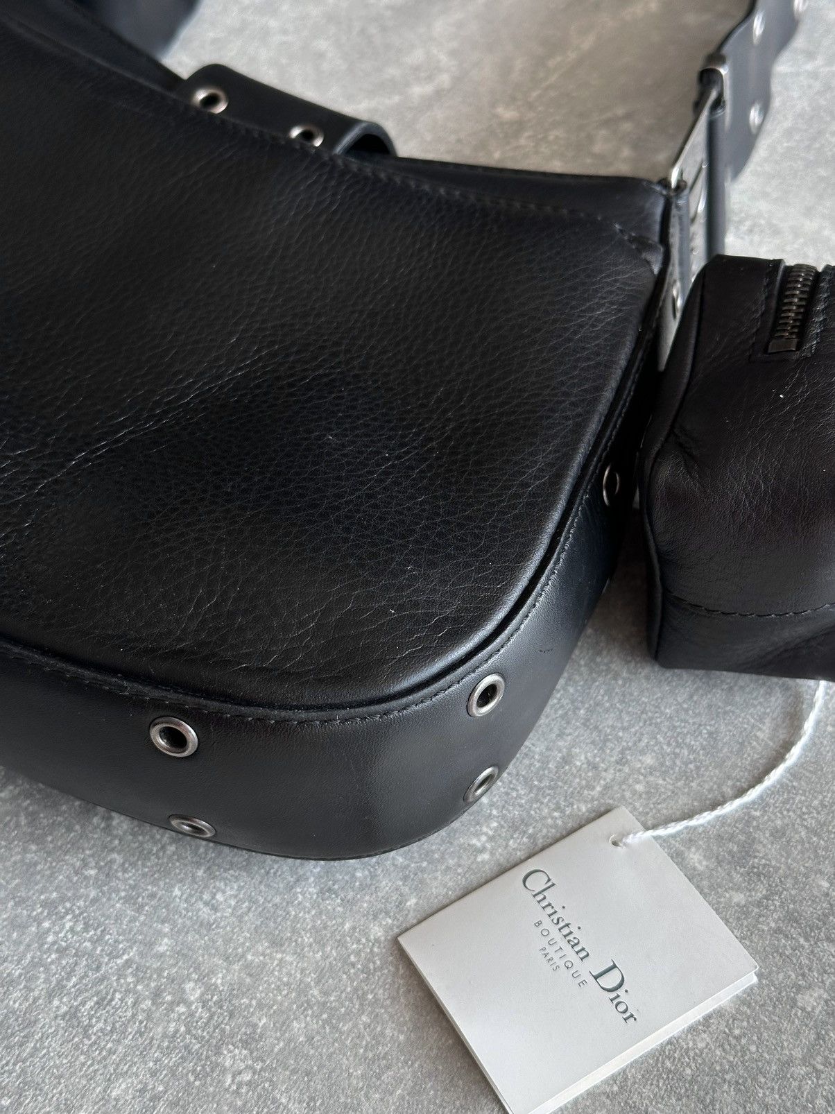 Dior DIOR Street Chic Columbus Evening Black Leather Shoulder Bag Size ONE SIZE - 12 Thumbnail