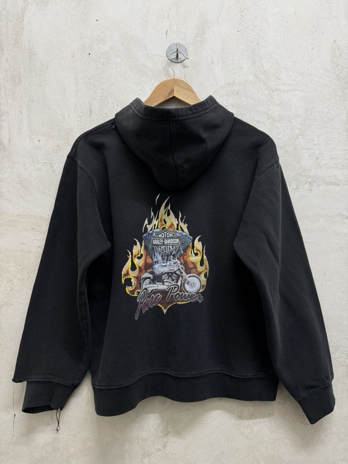 Harley Davidson 2000s Sunfaded Distressed Harley Davison Zipper Hoodie Size US M / EU 48-50 / 2 - 1 Thumbnail