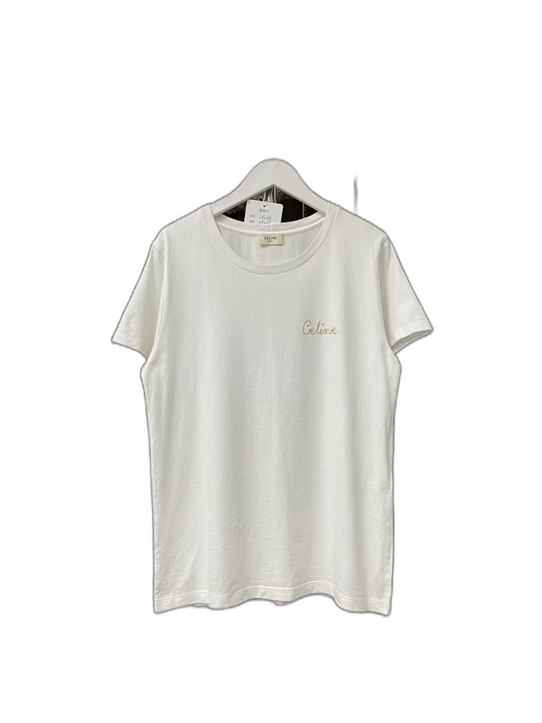 Celine Celine Short Sleeve TShirt with Gold Details Size US M / EU 48-50 / 2 - 1 Thumbnail