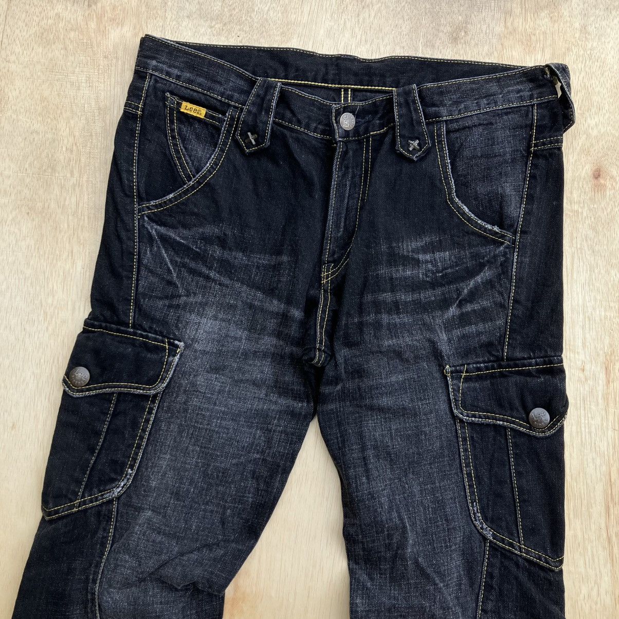 Lee LEE COWBOY FLARE DENIM BLACK WASHED VINTAGE STYLE Size US 33 - 2 Thumbnail