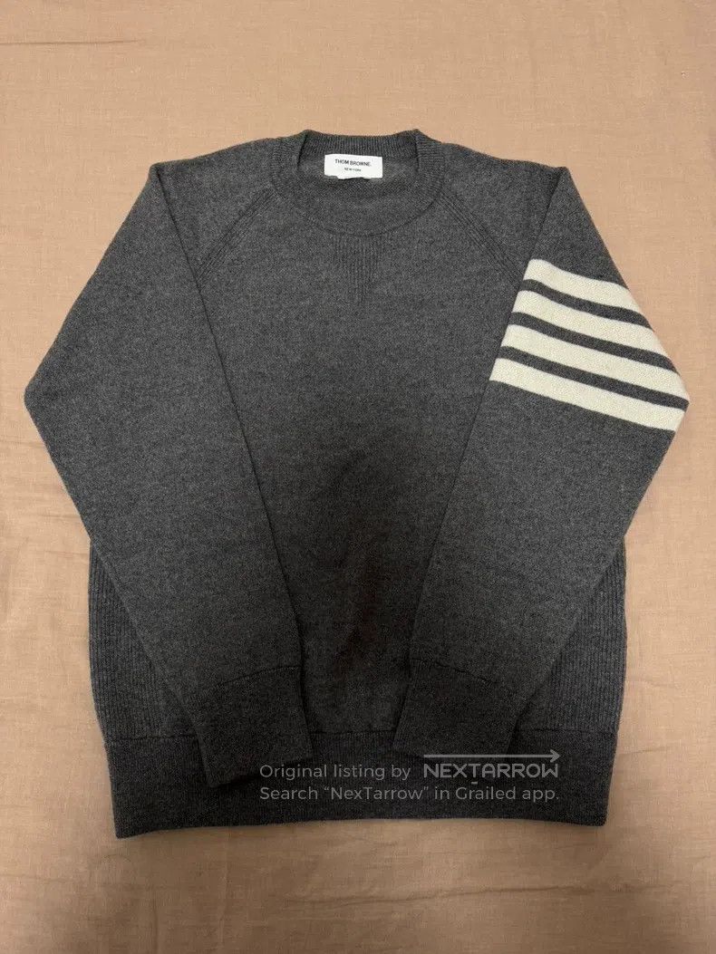 Thom Browne Thom Browne Gray cashmere knit sweater Size US L / EU 52-54 / 3 - 1 Thumbnail
