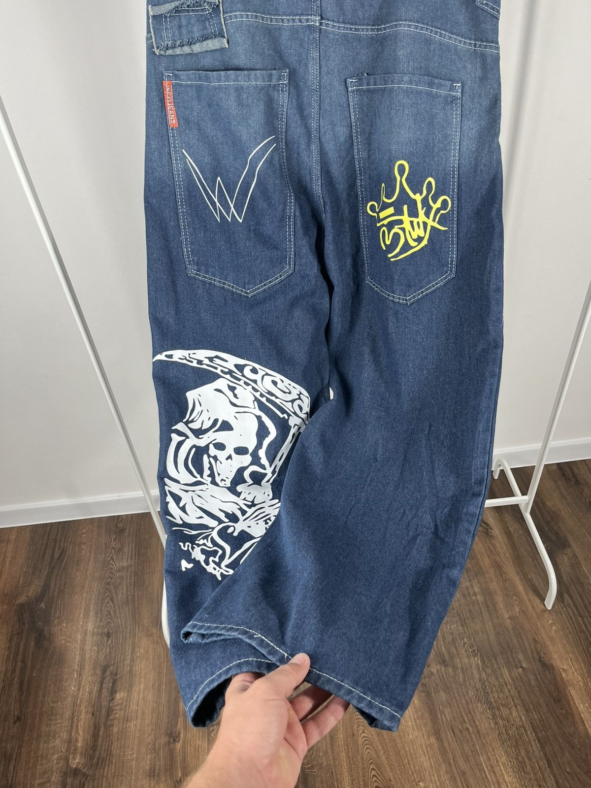 Other Baggy Y2K Wide Leg Jeans Skull Print Grunge Rap Style Size US 36 / EU 52 - 6 Thumbnail