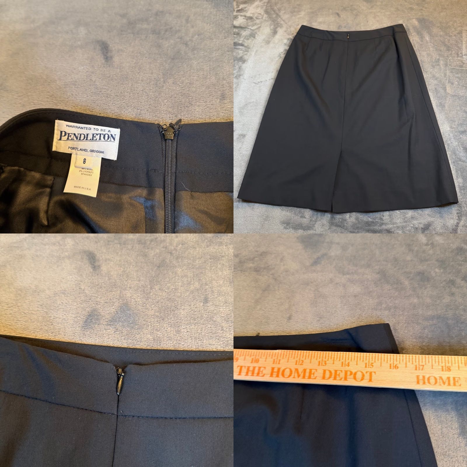 Pendleton VINTAGE Pendleton Black Wool Blend Blazer Skirt Suit Set Womens Size 8 Career Business Size 30" / US 8 / IT 44 - 9 Thumbnail
