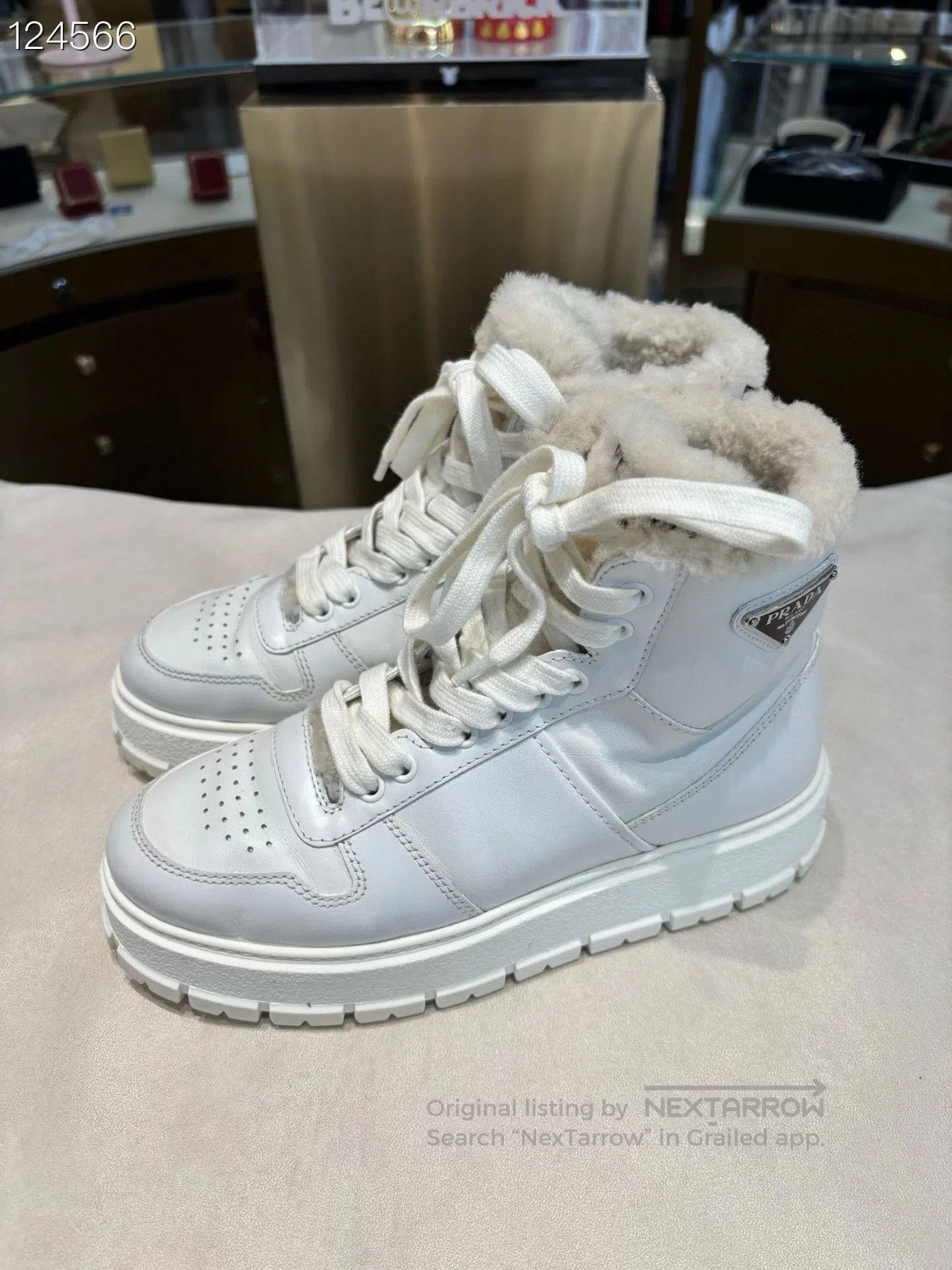 Prada Prada White High. Size US 5.5 / IT 35.5 - 2 Thumbnail