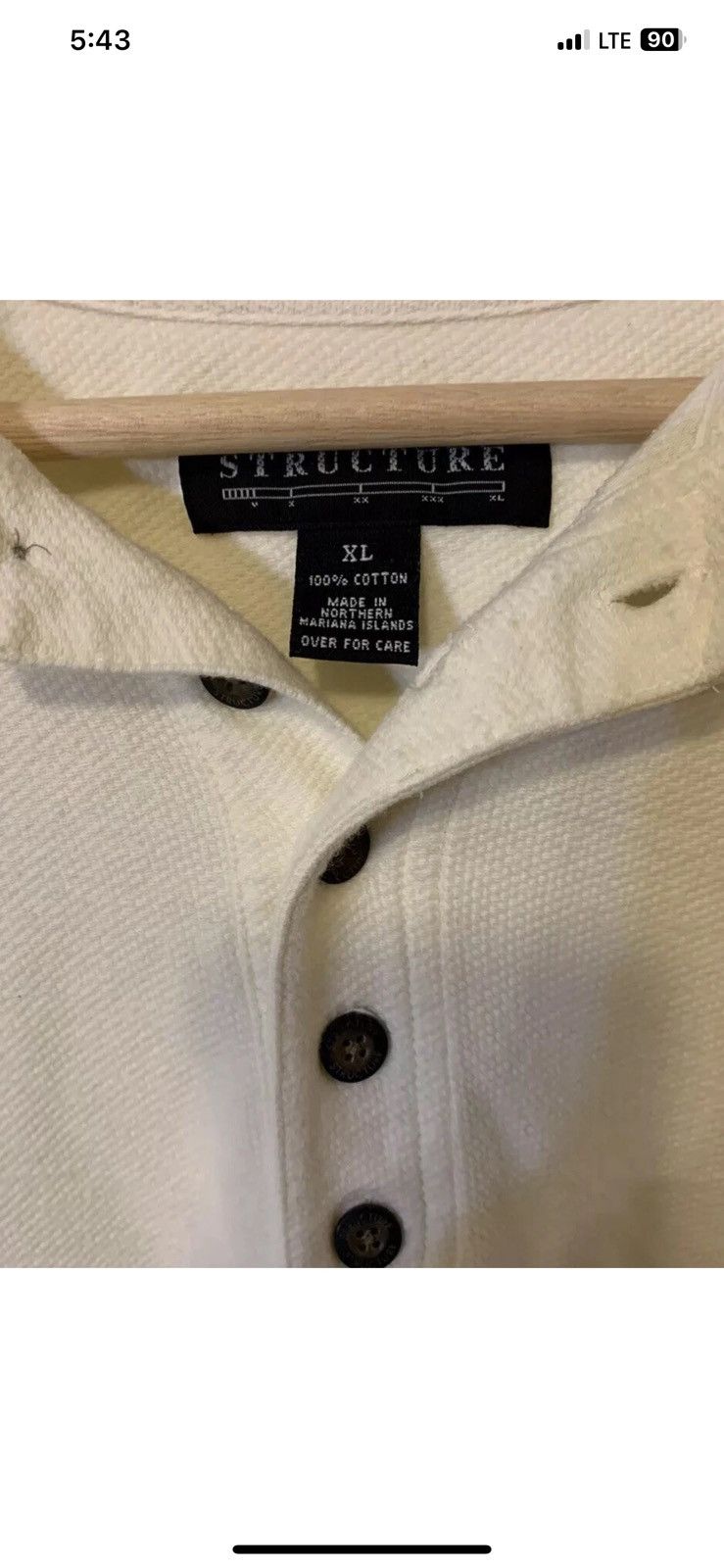 Structure Structure mens sz XL henley style long sleeve Size US XL / EU 56 / 4 - 2 Thumbnail