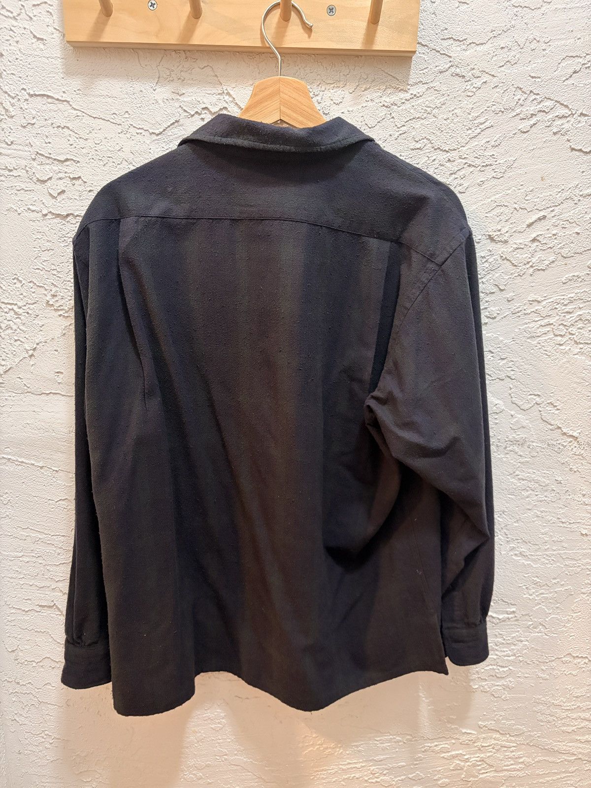 A.PRESSE Silk nep loop open collar Black watch shirt size 1 Size US S / EU 44-46 / 1 - 5 Thumbnail