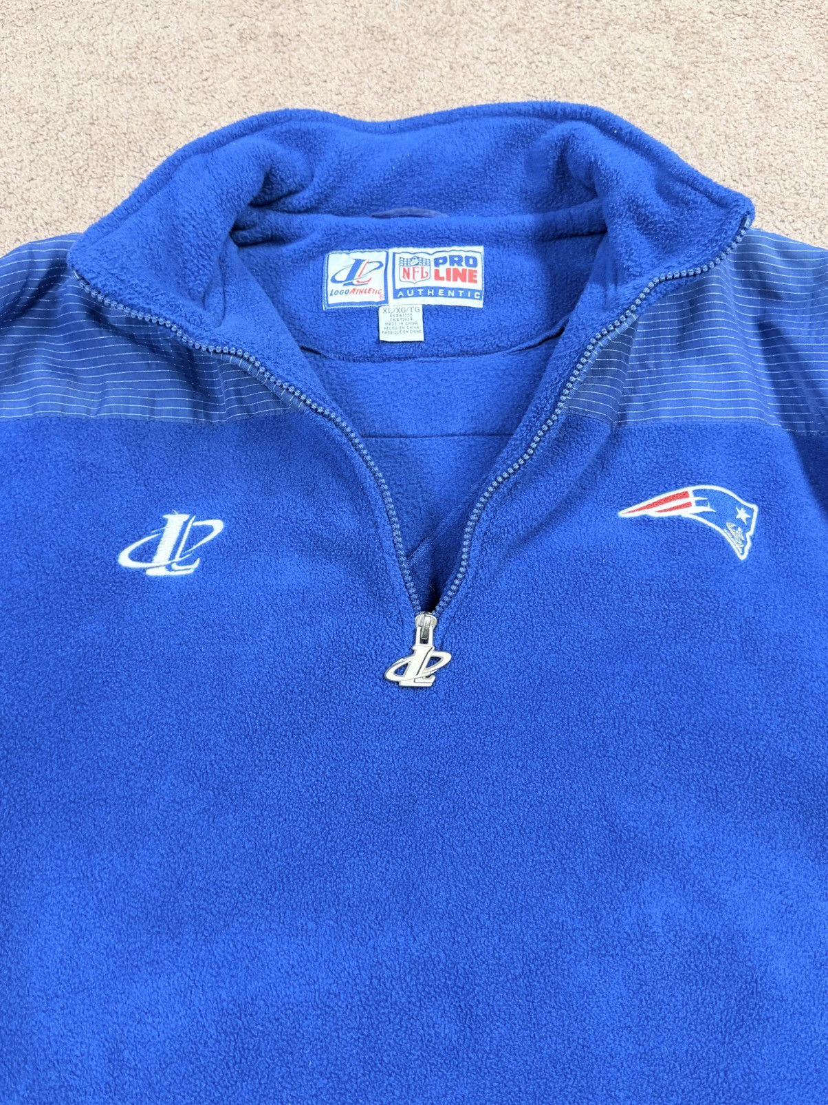 Logo Athletic 90’s New England Patriots quarter-zip fleece sweatshirt Size US XL / EU 56 / 4 - 3 Thumbnail