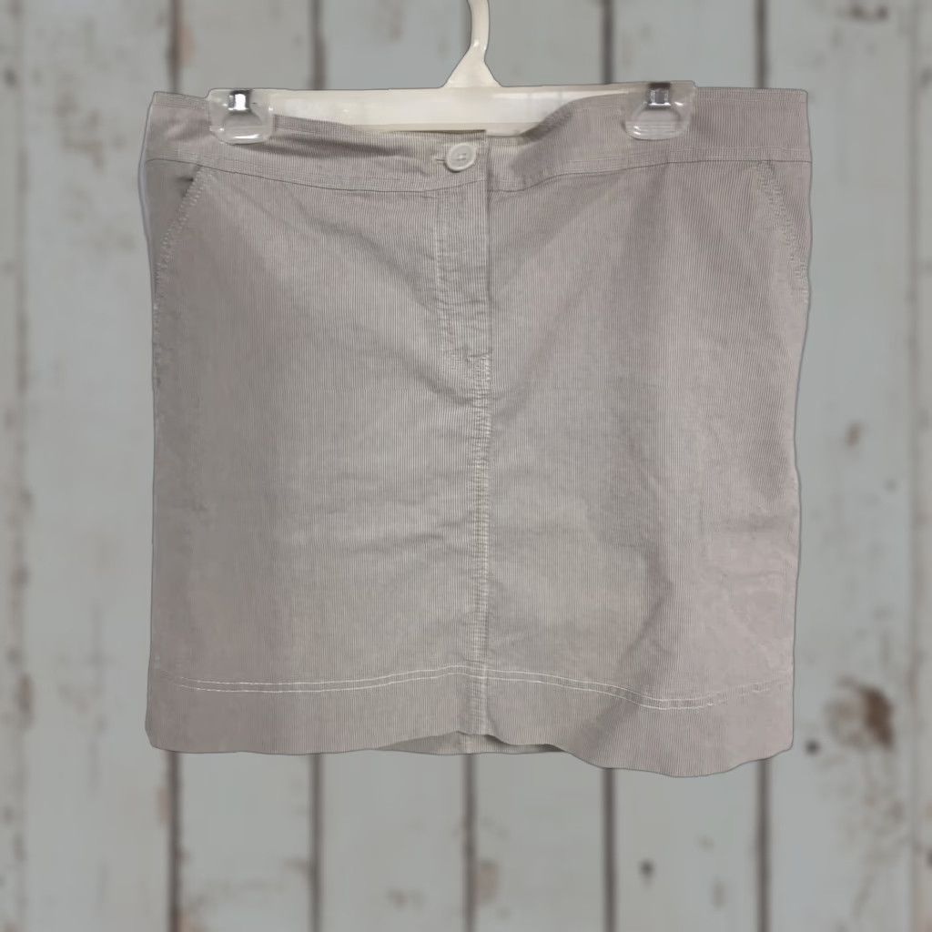 Ann Taylor Ann Taylor Loft Women’s Pencil Skirt Size 12 Knee-Length Business Casual Stretch Lightweight White Khaki Size 34" / US 12 / IT 48 - 1 Thumbnail