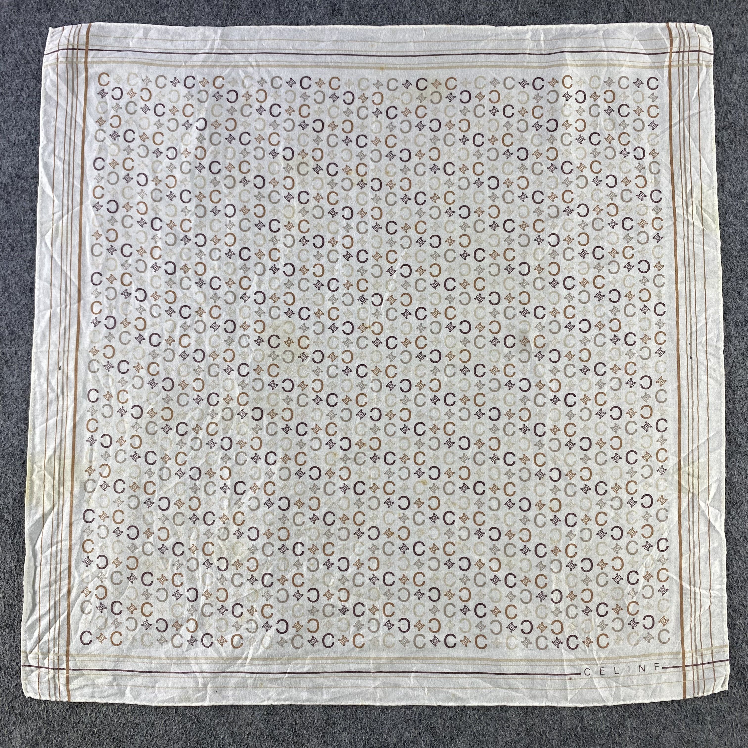 Vintage cEliNe Monogram Handkerchief/Neckerchief/Bandana HC897 Size ONE SIZE - 1 Thumbnail