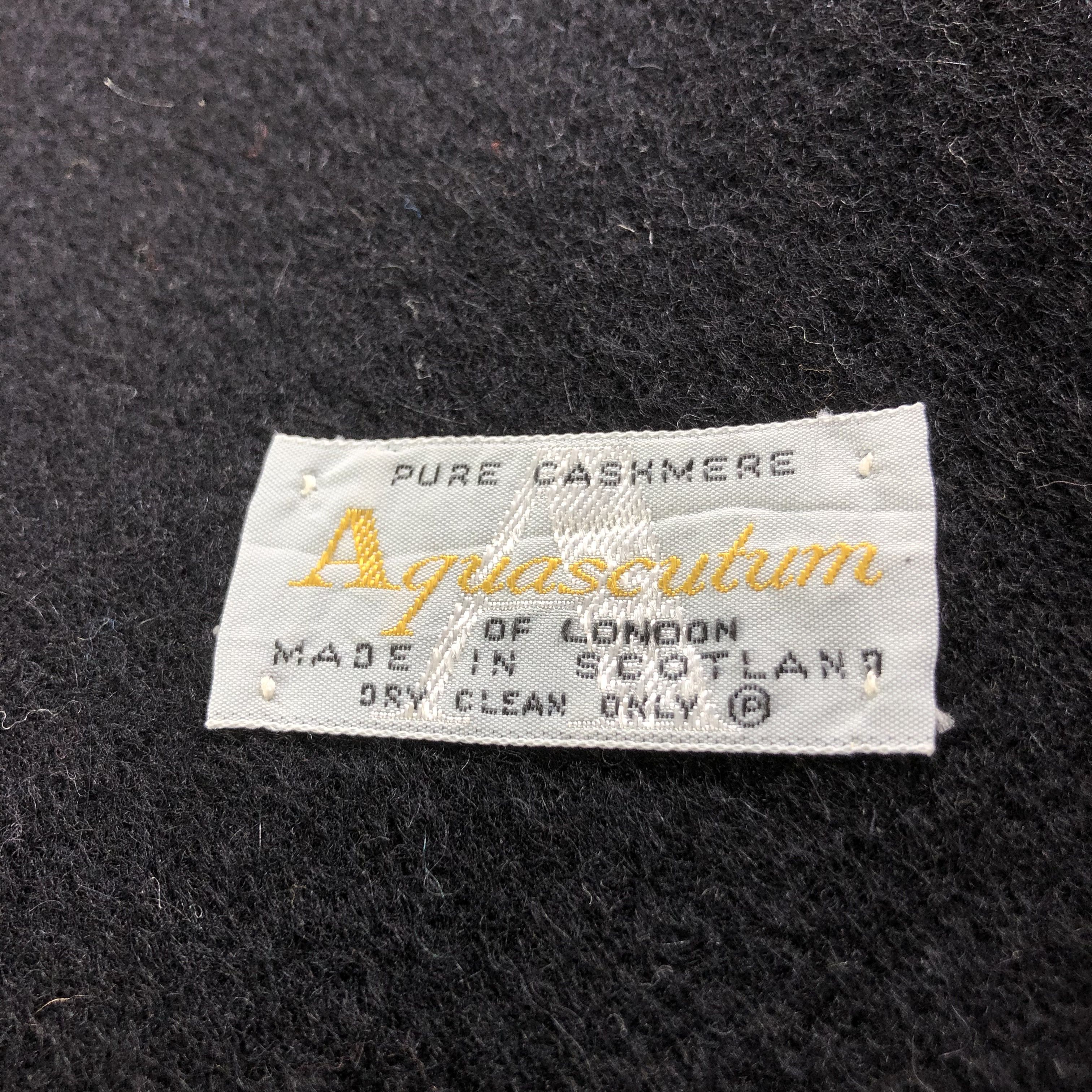 Aquascutum Aquascutum Plain Black Cashmere Scarf Muffler V1613 Size ONE SIZE - 4 Thumbnail