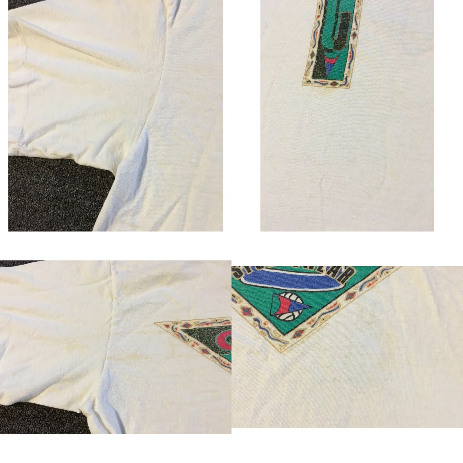 Vintage VINTAGE Club Sportswear T-Shirt Men L White 90s Surf Grunge Punk single stitch faded distressed Shirt USA Beach Ocean Tropical Sports Retro Rock Size US L / EU 52-54 / 3 - 8 Thumbnail