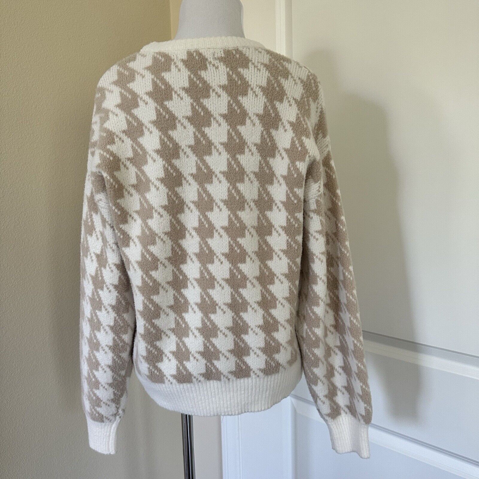 Z Supply Z Supply Houndstooth Women Crew Sweater Sandstone XS NWT Size XS / US 0-2 / IT 36-38 - 4 Thumbnail