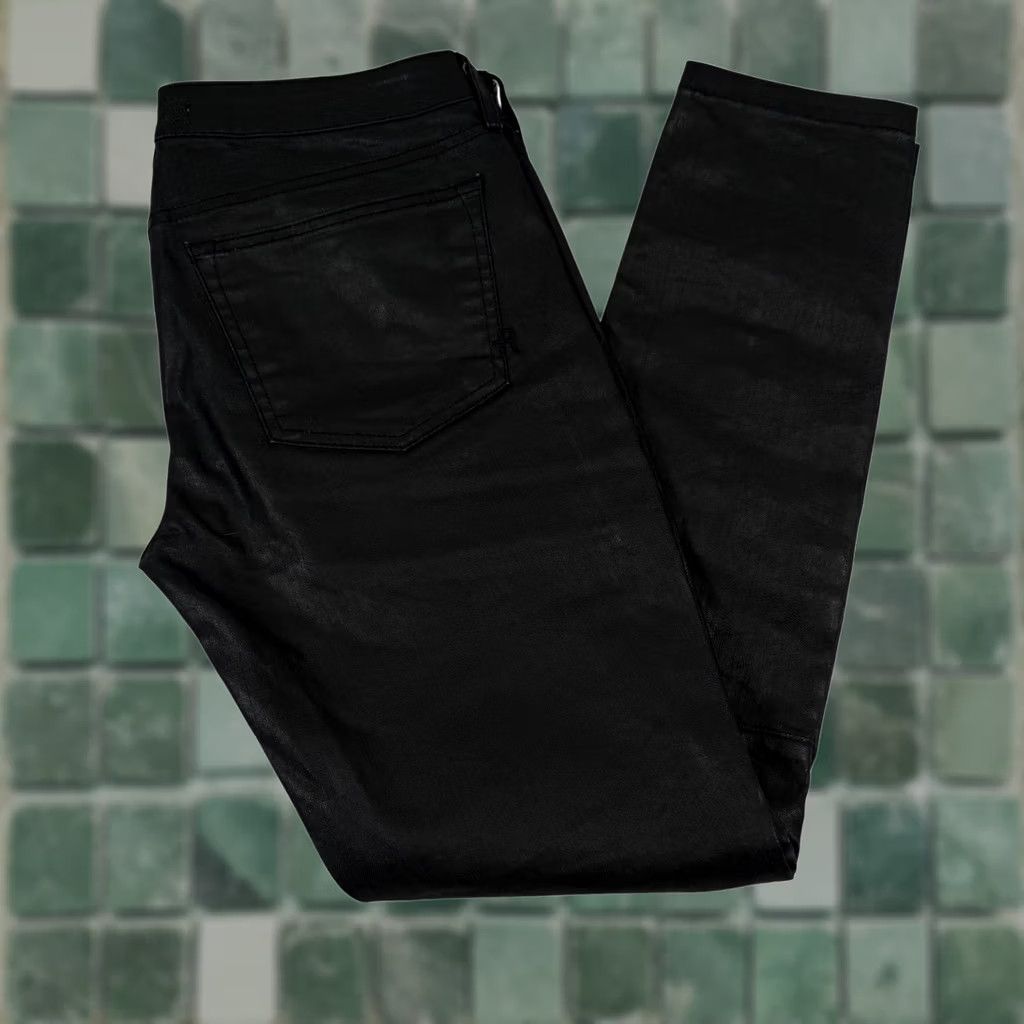 Denime Rich & Skinny Jeans 30 Black Coated Skinny Moto Stretch Denim Biker Goth USA Womens Size 30" / US 8 / IT 44 - 1 Thumbnail