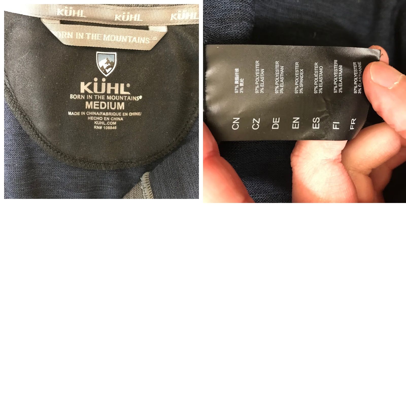 Vintage Kuhl Mens Quarter Zip Fleece Pullover Navy Grey Heathered Mock Neck Medium Size US M / EU 48-50 / 2 - 8 Thumbnail
