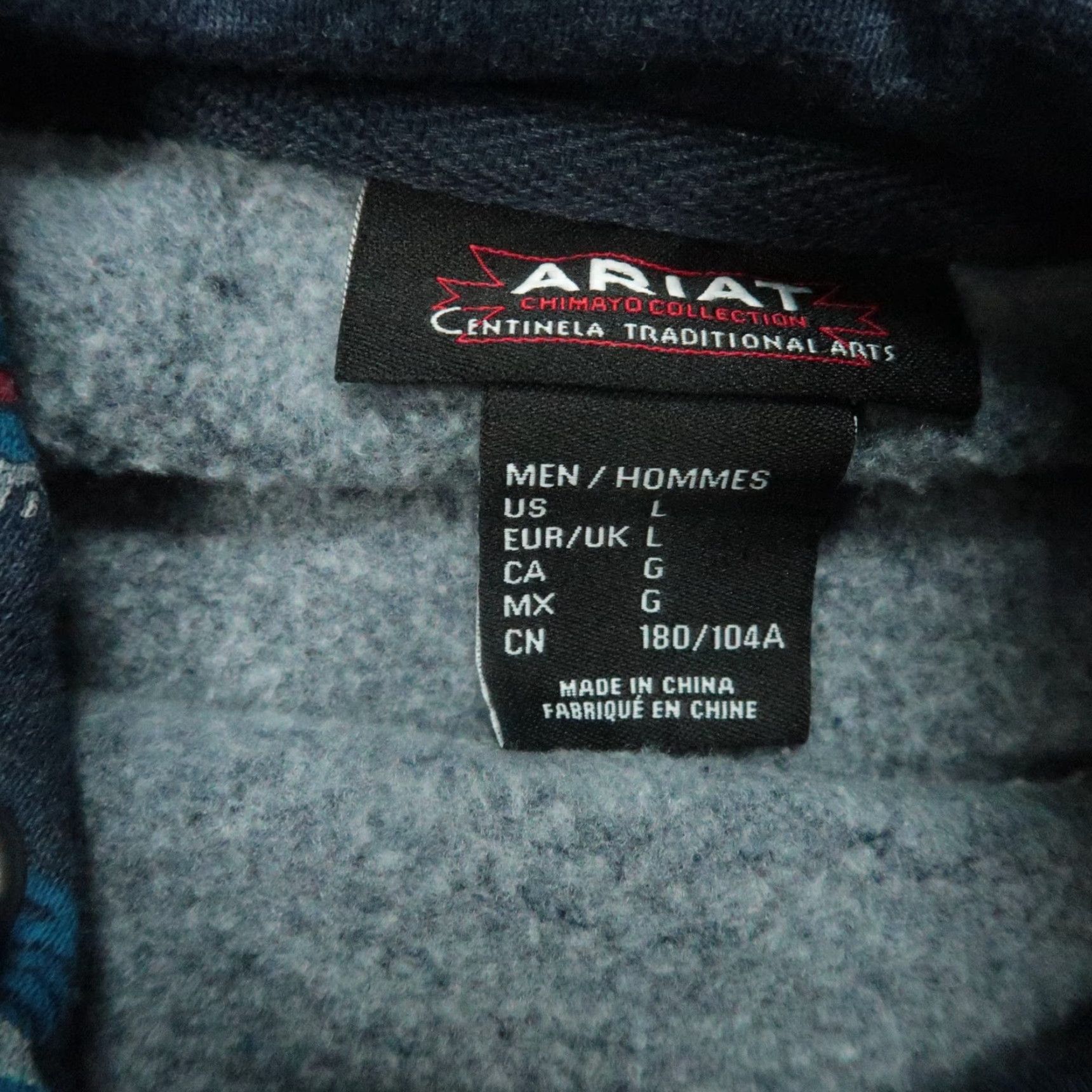 Ariat Ariat Hoodie Mens Large Blue Chamayo Collection Aztec Pullover Hooded Pockets Size US L / EU 52-54 / 3 - 3 Thumbnail