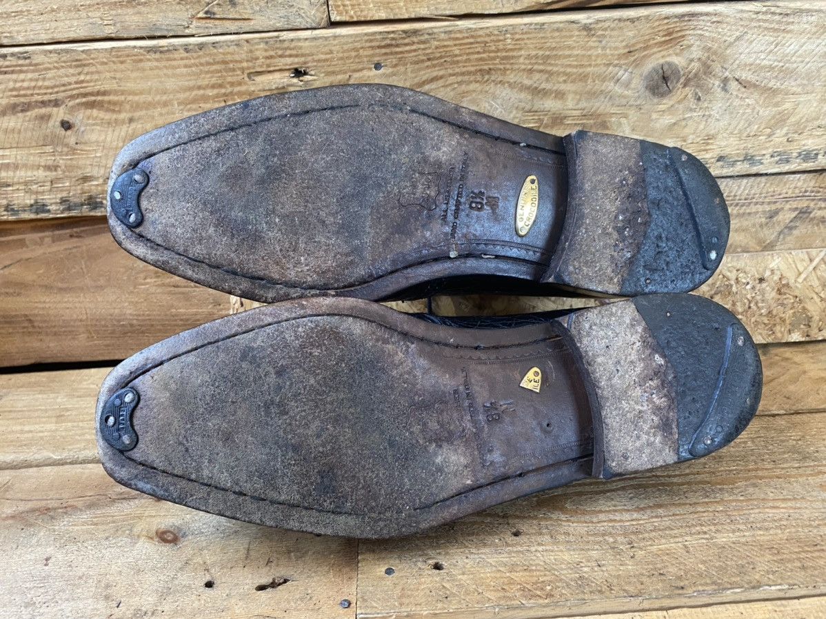 Designer × Vintage × Zelli Zelli oxford exotic crocodile black captoe leather shoes 42 Size US 9.5 / EU 42-43 - 15 Thumbnail