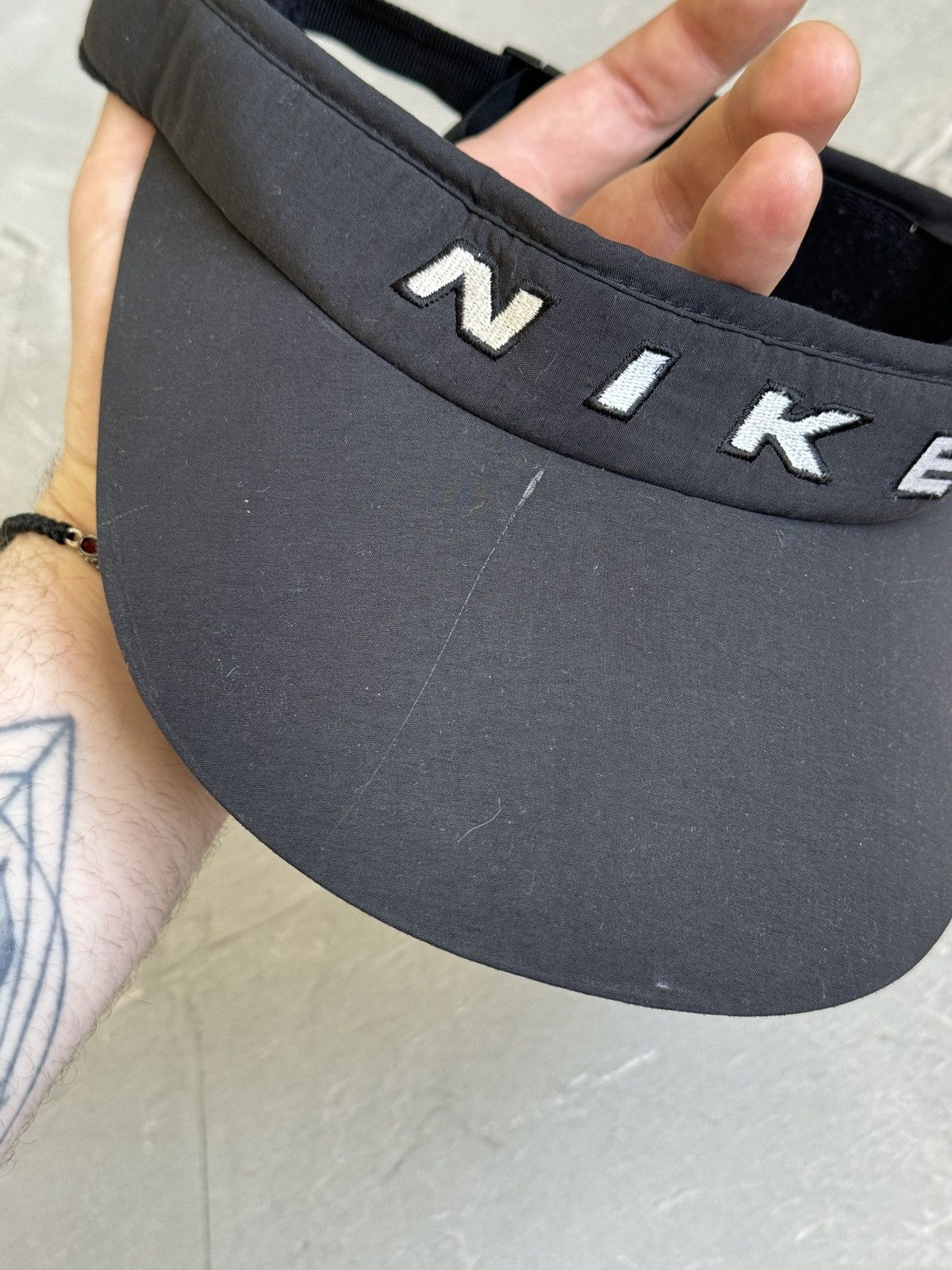 Nike Vintage 90s Nike Visor Hat Cap Spellout Swoosh Size ONE SIZE - 5 Thumbnail