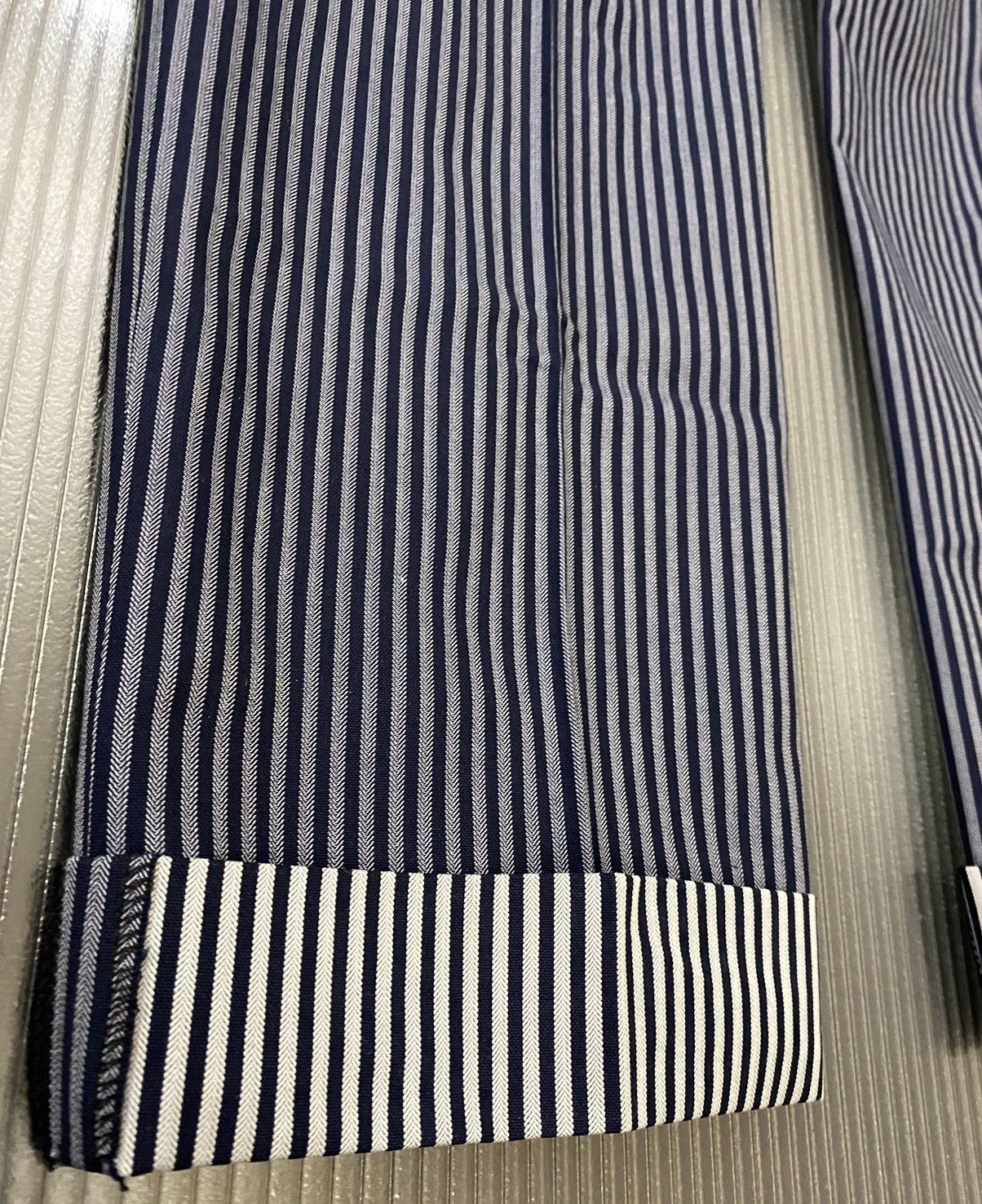 Gucci Gucci 🇮🇹 Blue Chevron Vertigo Striped Pants 52 NW Size US 36 / EU 52 - 7 Thumbnail