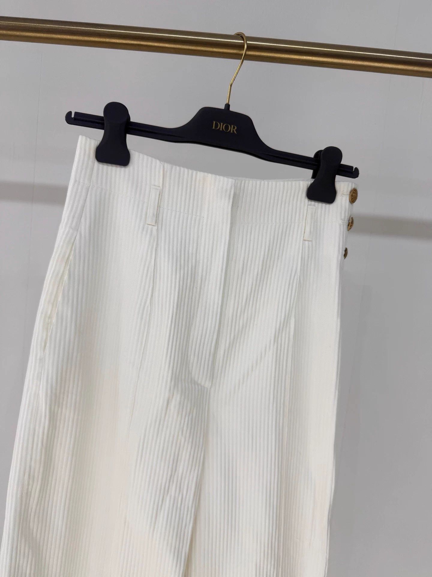 Dior Dior Navy Casual Gold Button Wide Leg Pants 99 New FR36 Size 26" / US 2 / IT 38 - 2 Thumbnail