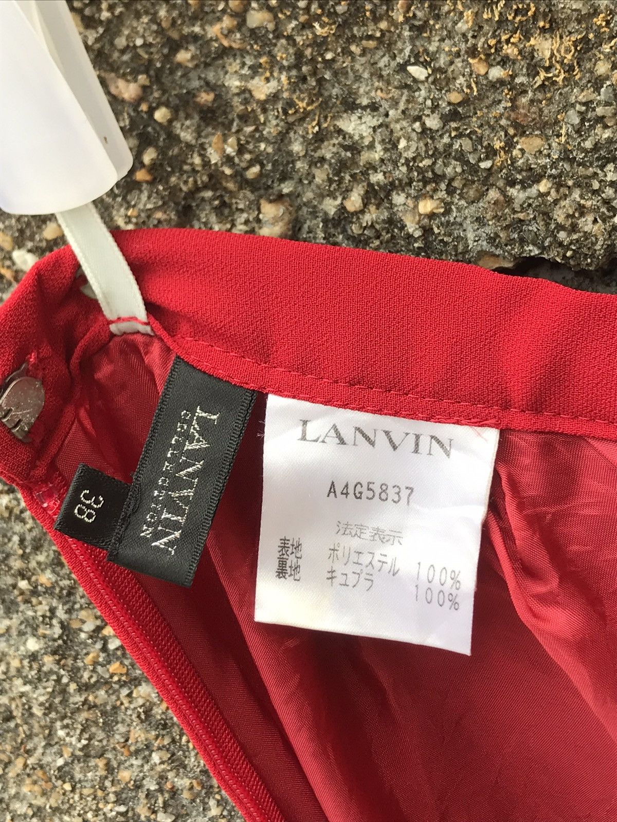 Lanvin × Vintage Luxury Lanvin Red Pleated Midi Skirt- W 26 Size 26" / US 2 / IT 38 - 6 Thumbnail