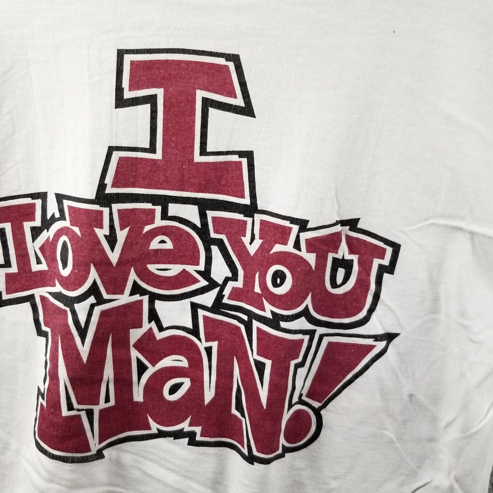 Fruit Of The Loom Vintage Fruit of the Loom Shirt Adult XL White 1997 School Principal Student I LOVE YOU MAN Mens XL White Love Shirt Retro Graphic Print Two Sided Size US XL / EU 56 / 4 - 7 Thumbnail