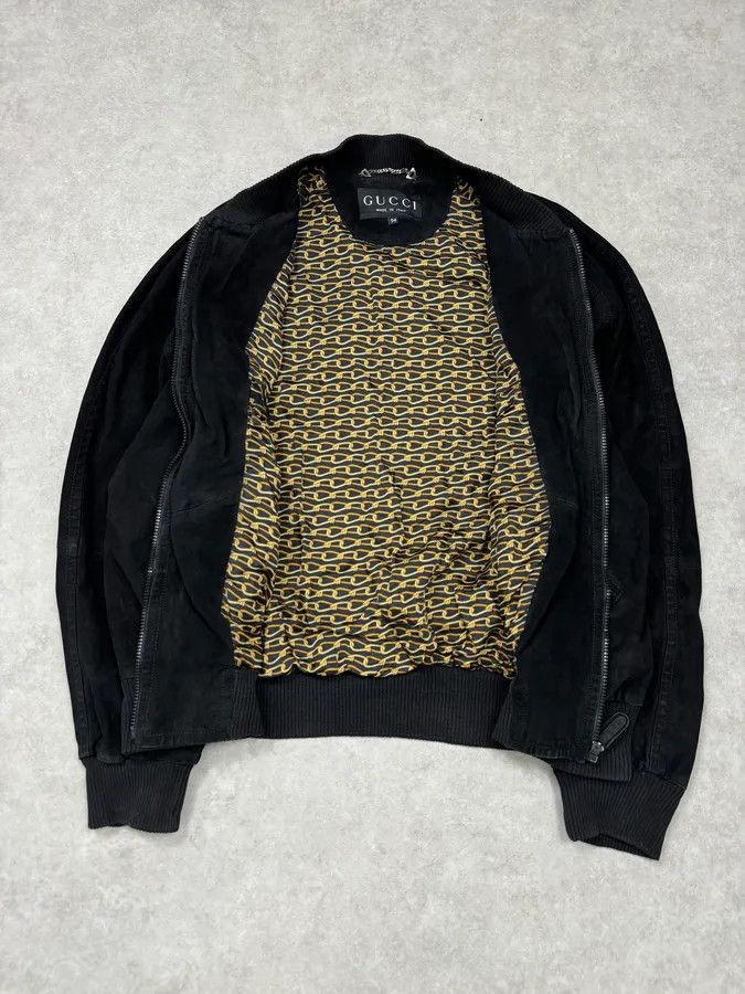 Gucci 2000s Gucci Black Suede Bomber Jacket Size US L / EU 52-54 / 3 - 8 Thumbnail