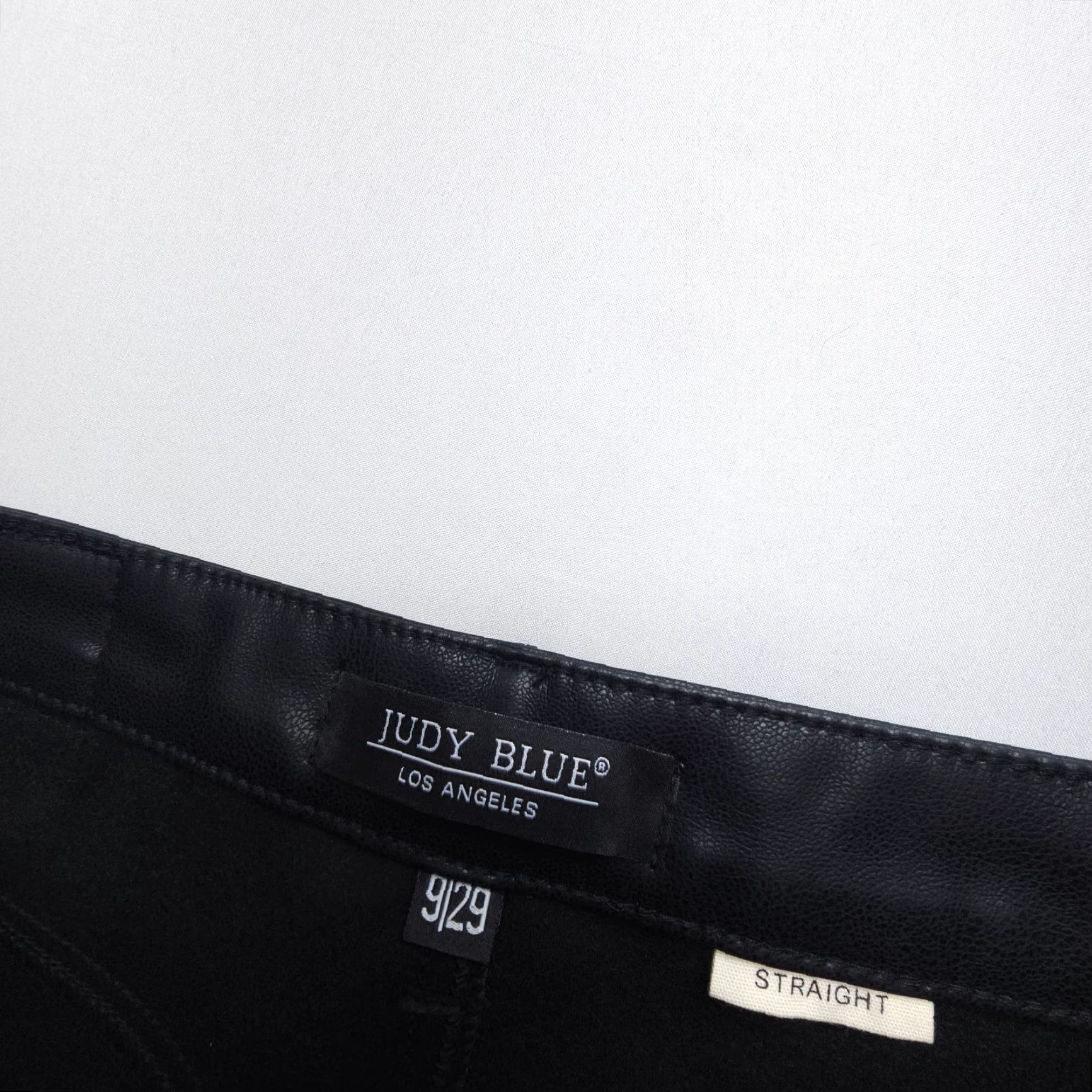 Vintage Judy Blue Control Top Faux Leather Pants in Black Womens 29 Straight Leg EUC Size 4XL / US 24-26 - 4 Thumbnail