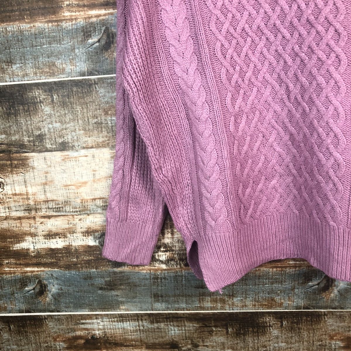 Homespun Knitwear × Japanese Brand American Holic Pink cable Knitwear #A1889 Size M / US 6-8 / IT 42-44 - 7 Thumbnail