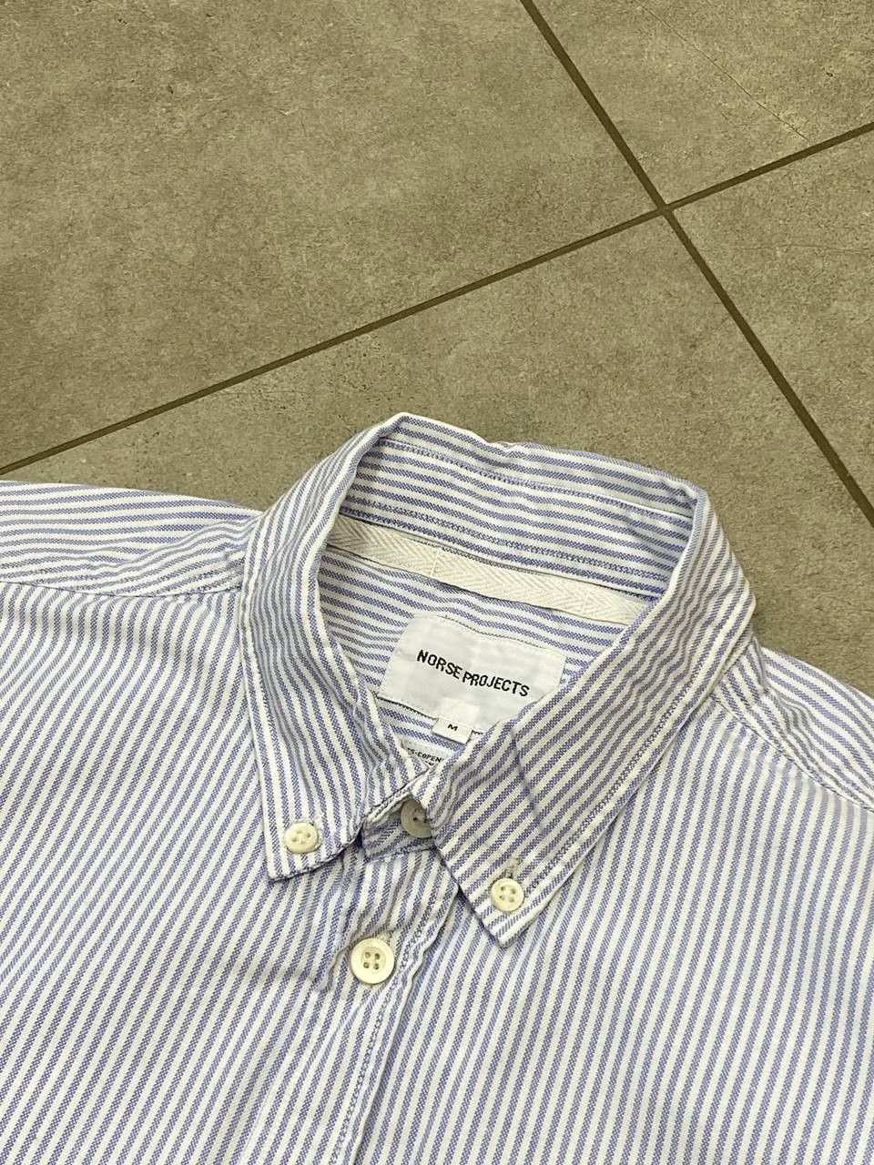 Norse Projects Norse Projects Theo Oxford Short Sleeve Striped Button Shirt Size US M / EU 48-50 / 2 - 10 Thumbnail