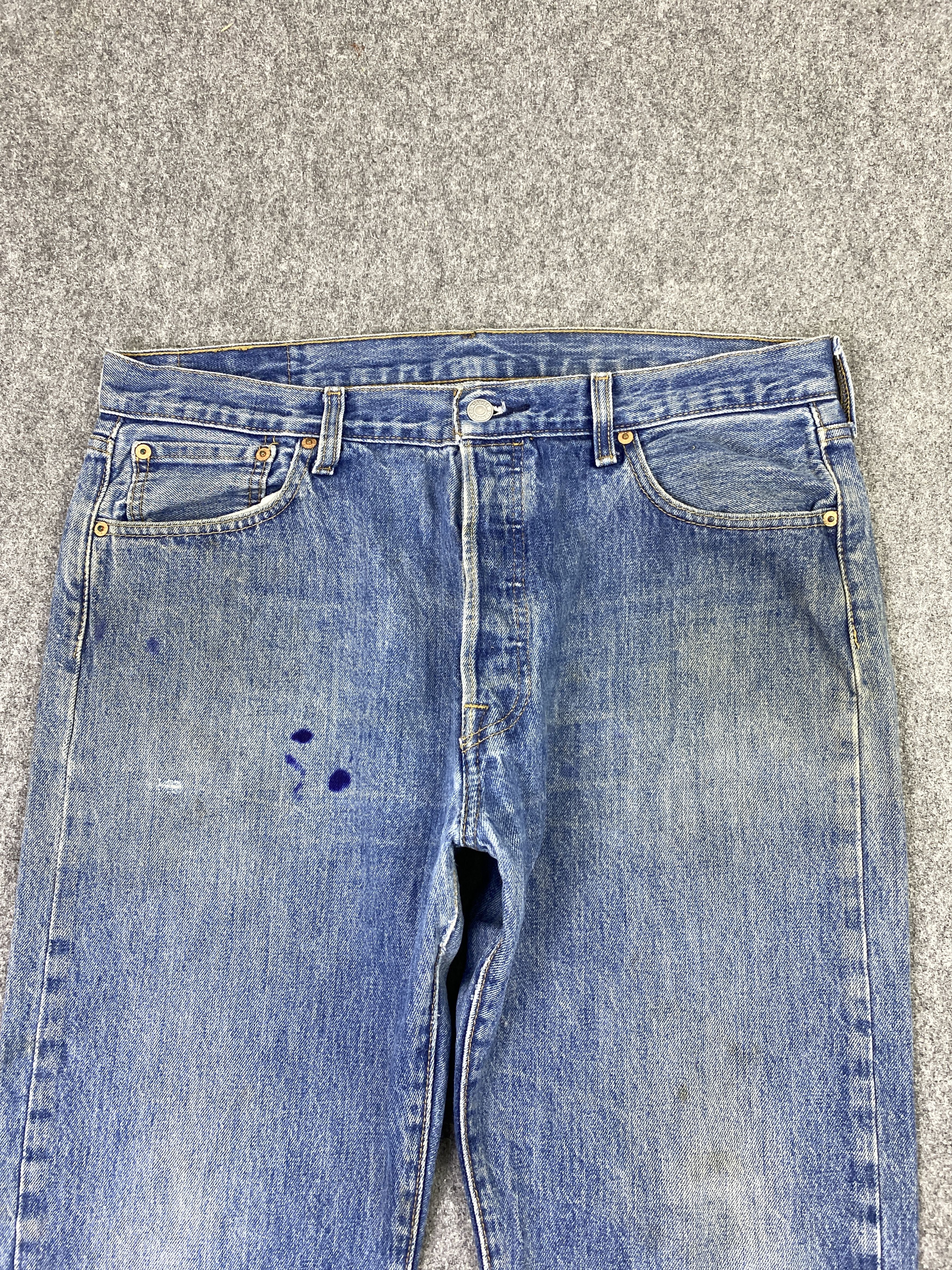 Levi's Vintage Levis 501 Button Fly Faded Blue Jeans DP2854 Size US 37 - 2 Thumbnail
