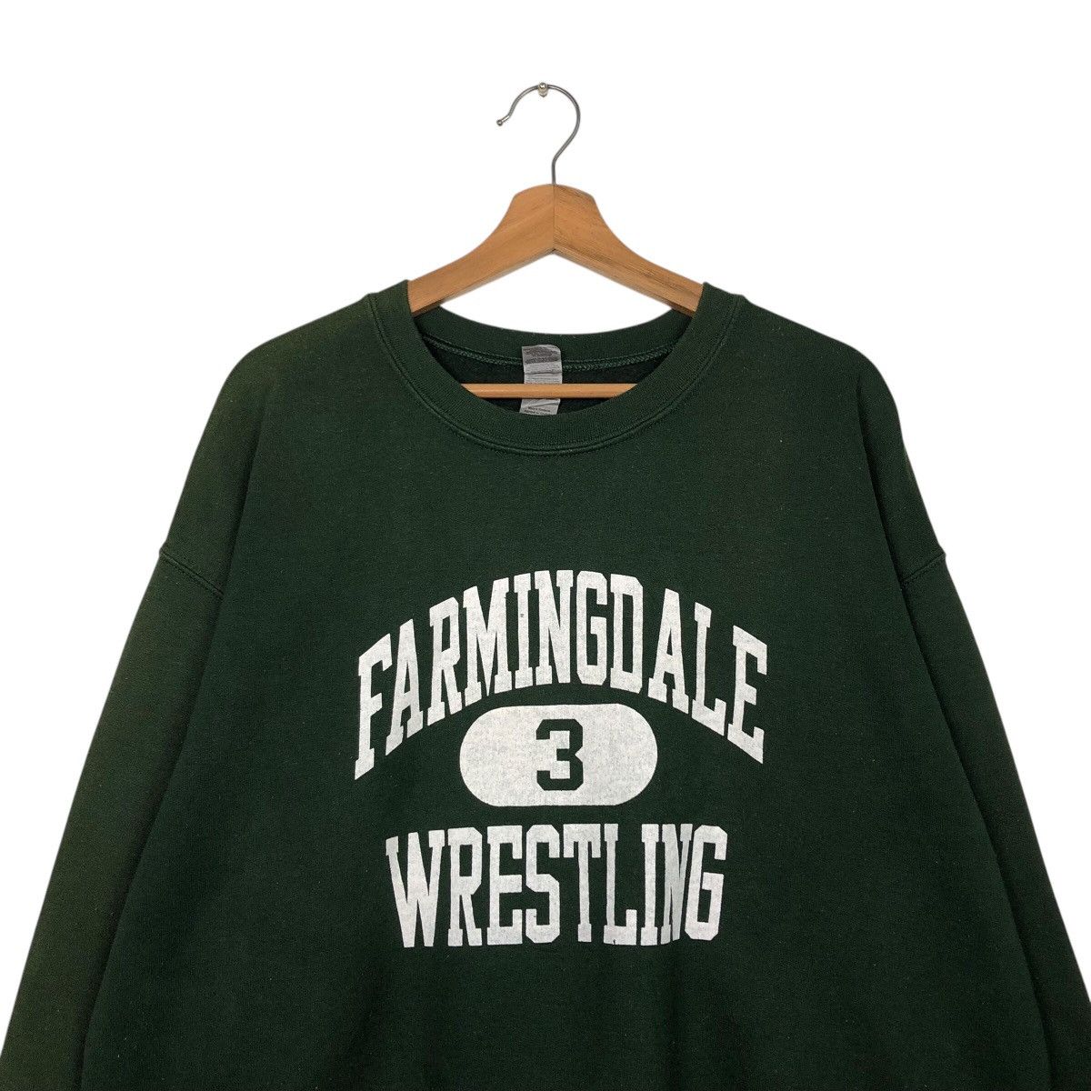 Japanese Brand × Vintage 📌Rich Green Vintage Sweatshirt Farmingdale Wrestling Size US L / EU 52-54 / 3 - 4 Thumbnail