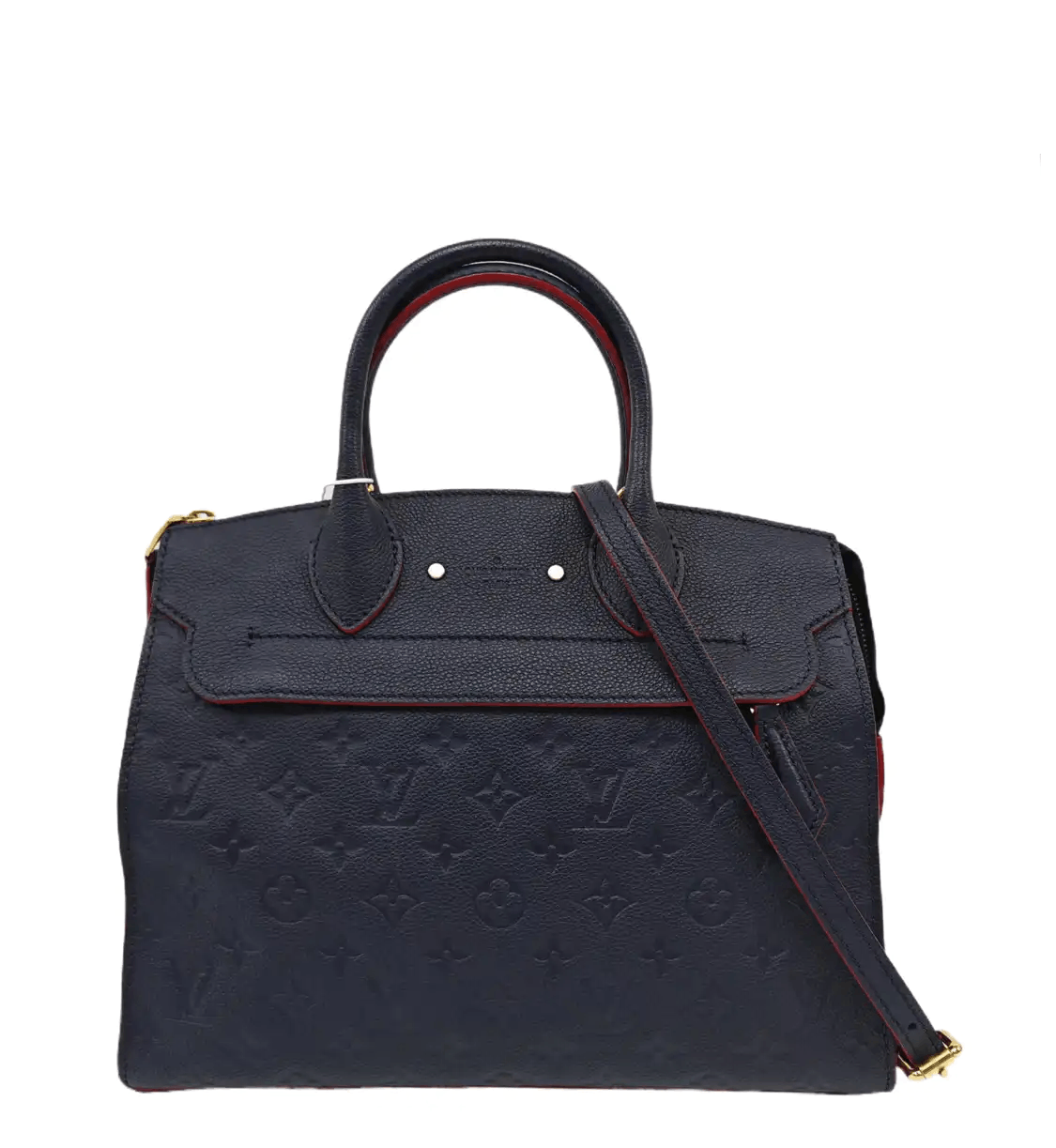 Louis Vuitton LOUIS VUITTON PONNEUF Medium dark bluecowhide leather monogram embossed handbag Size ONE SIZE - 1 Thumbnail