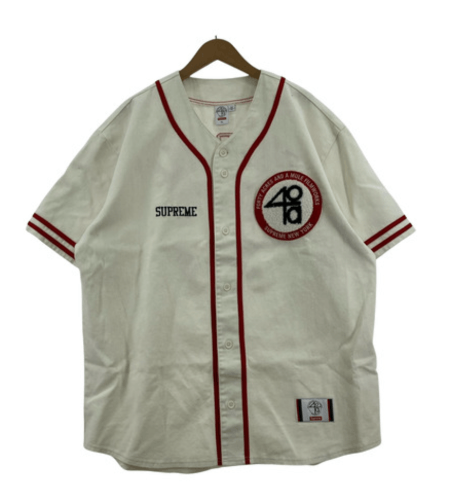 Supreme Supreme 40 Acres Twill Baseball Jersey Size US XL / EU 56 / 4 - 2 Thumbnail