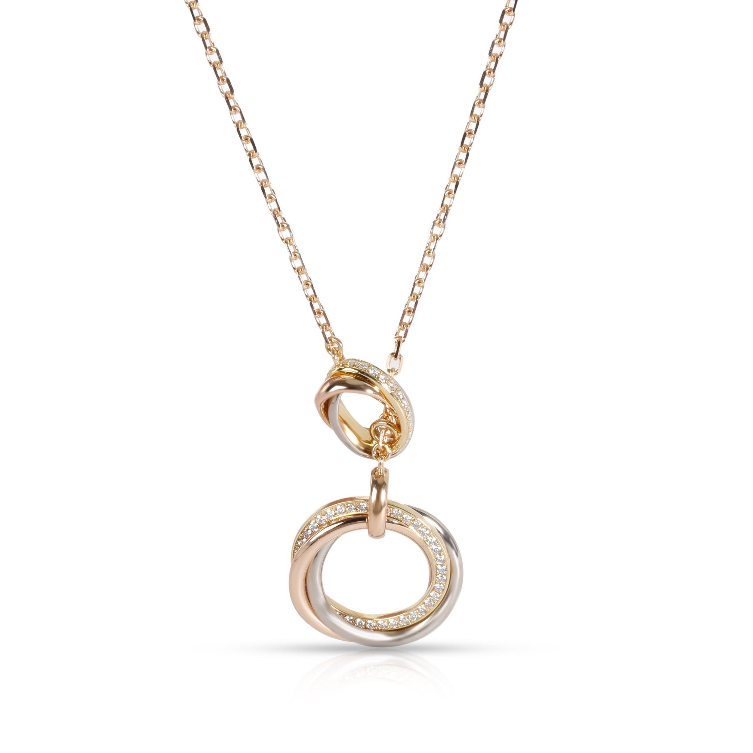 image of Cartier Trinity Diamond Pendant In 18K 3 Tone Gold 0.22 Ctw, Women's