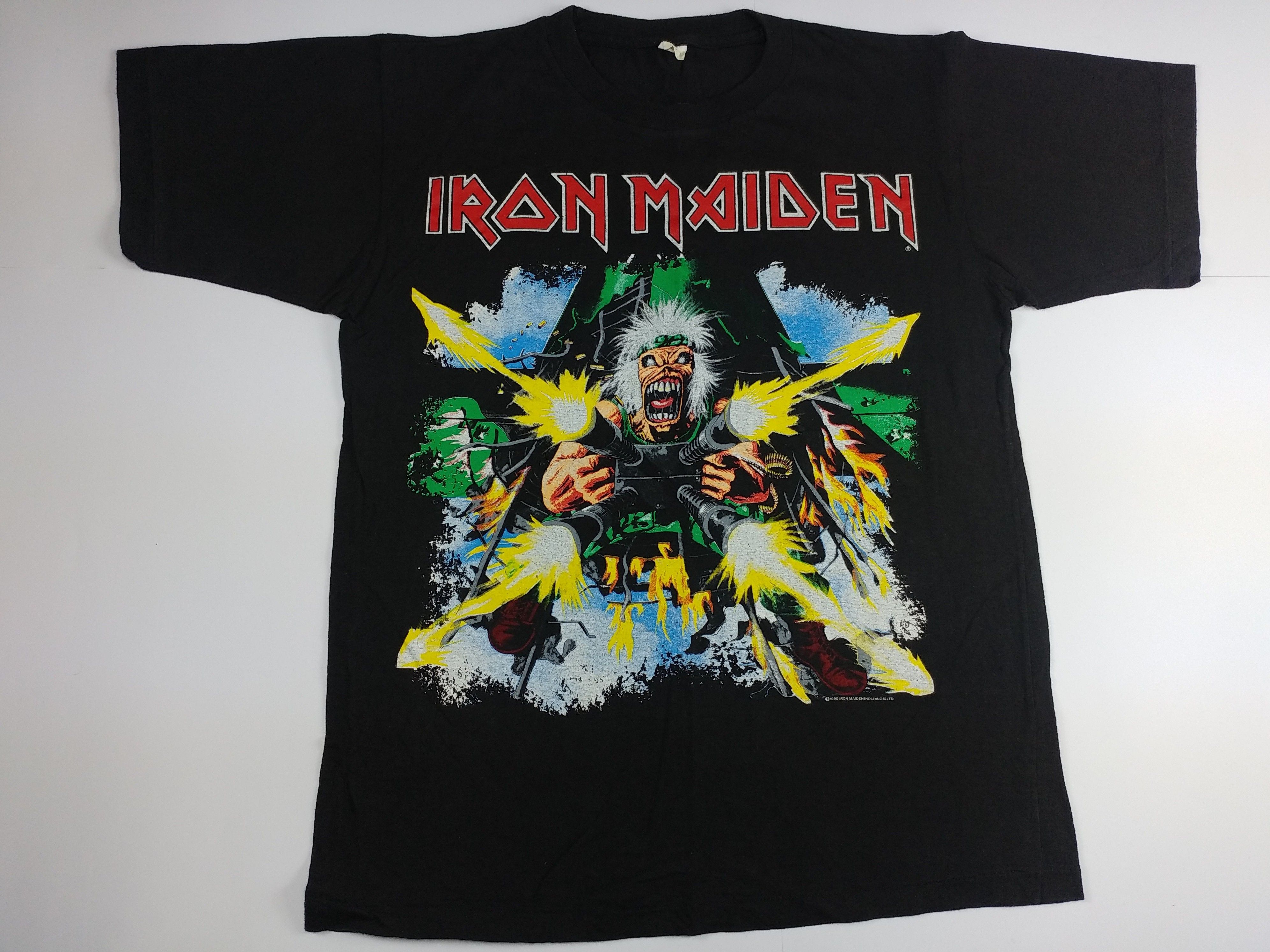 Vintage Vintage Iron Maiden T-Shirt 1990 No Prayer On The Road L Size US L / EU 52-54 / 3 - 1 Thumbnail