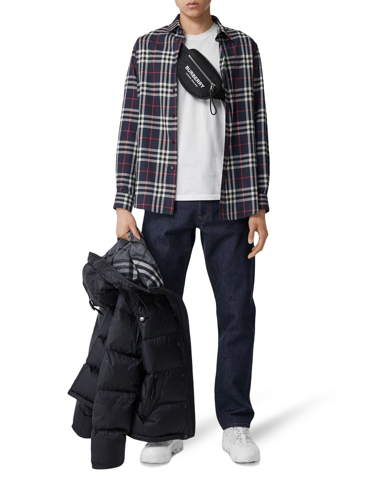 Burberry Burberrys Plaid Cotton Overprint Logo Long Sleeve Shirt Size US L / EU 52-54 / 3 - 3 Thumbnail