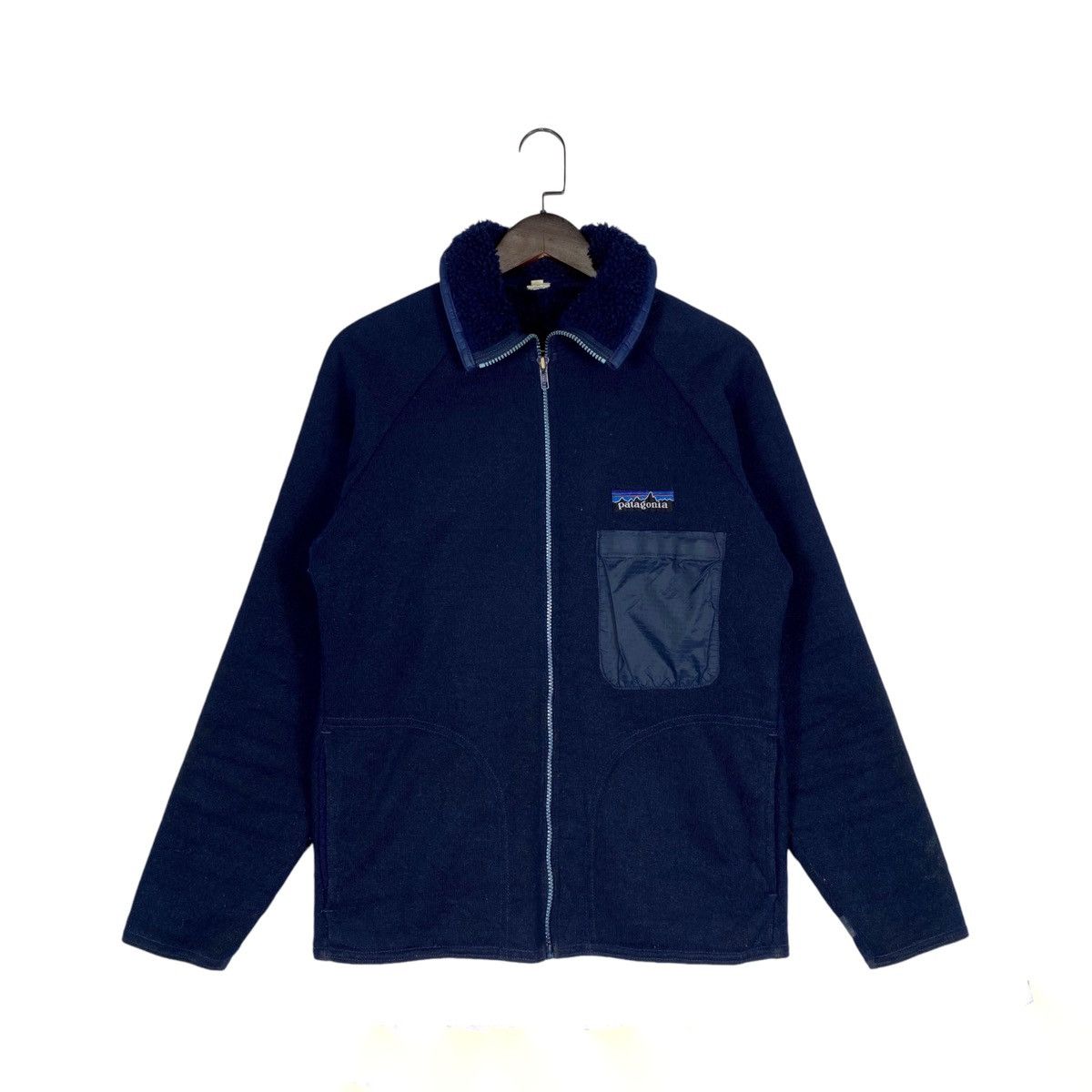Vintage 70s Patagonia Deep Pile Full Zip Fleece Sweater