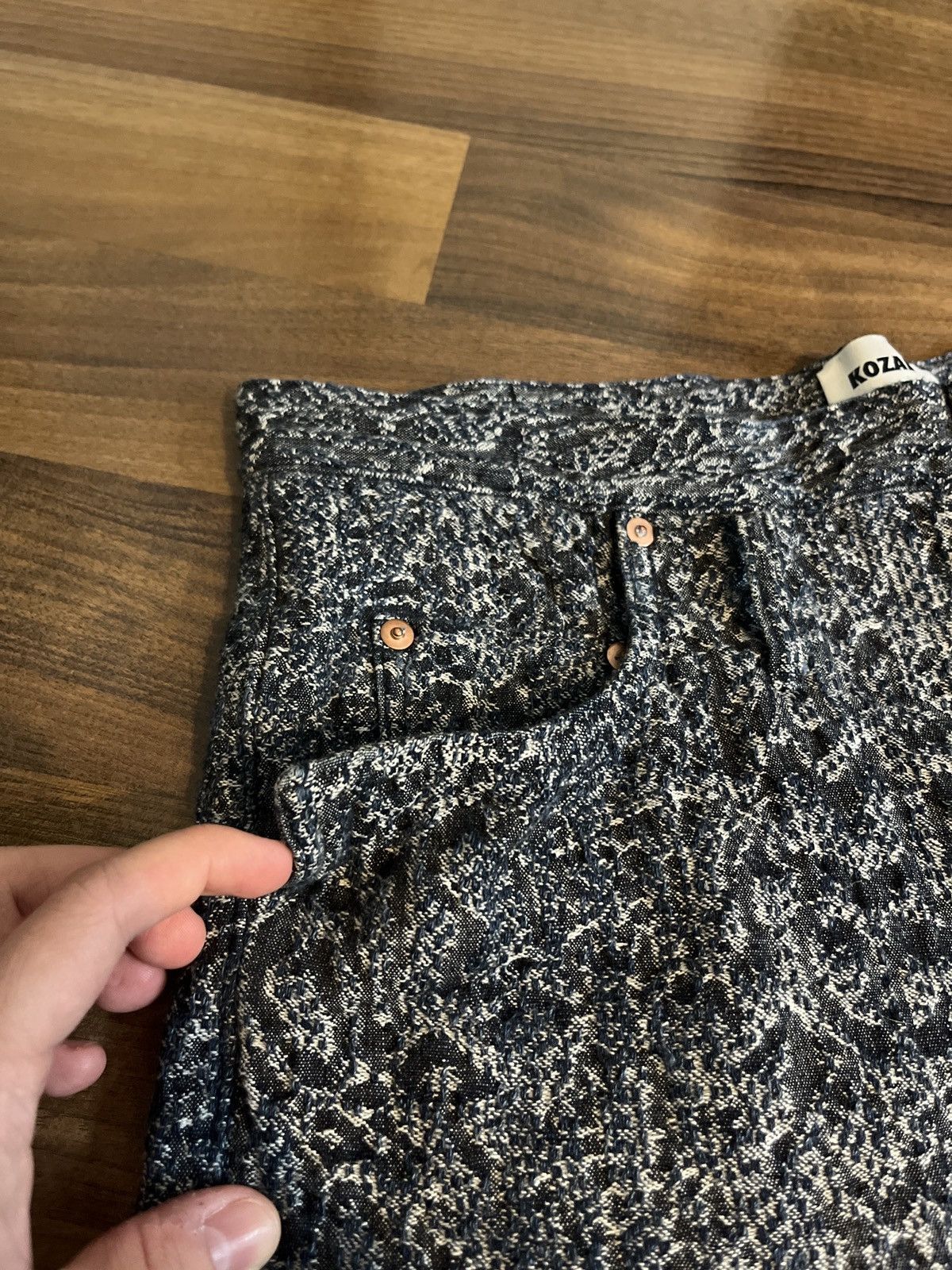KOZABURO Kozaburo S/S ’24 Blue Jacquard Jeans Size US 34 / EU 50 - 4 Thumbnail