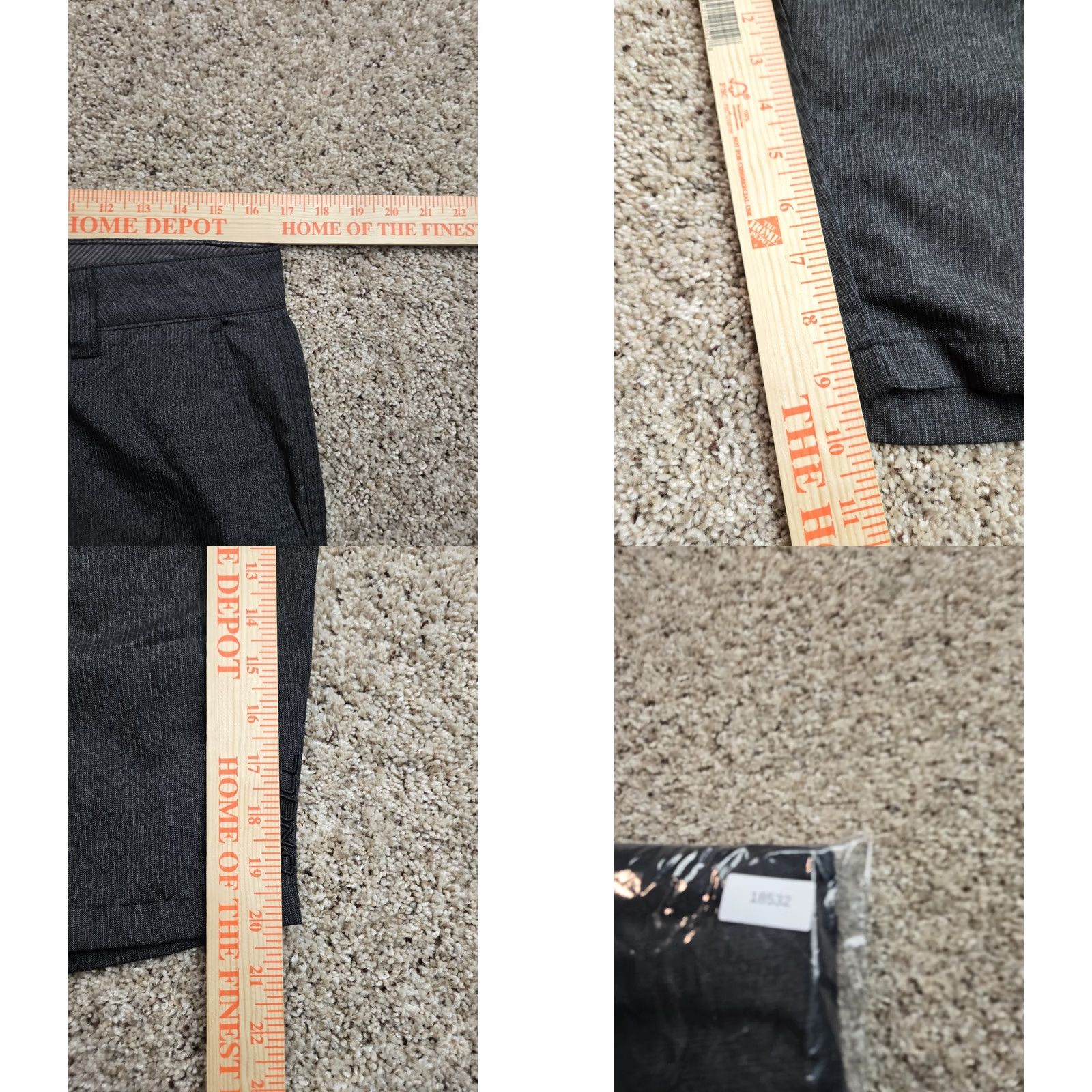 O'Neill O'Neill Chino Shorts Mens 34 Gray 10" Inseam Pockets Vintage: No Casual Plaid Pattern 5-Pocket Design Front Zip Charcoal Gray Size US 34 / EU 50 - 8 Thumbnail