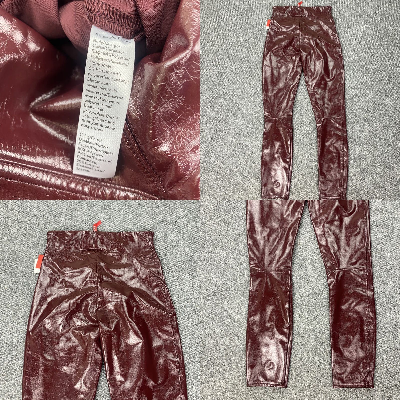 Spanx Spanx Faux Patent Leather Leggings Womens Small Ruby High Rise Shiny Red Pants Size 28" / US 6 / IT 42 - 9 Thumbnail